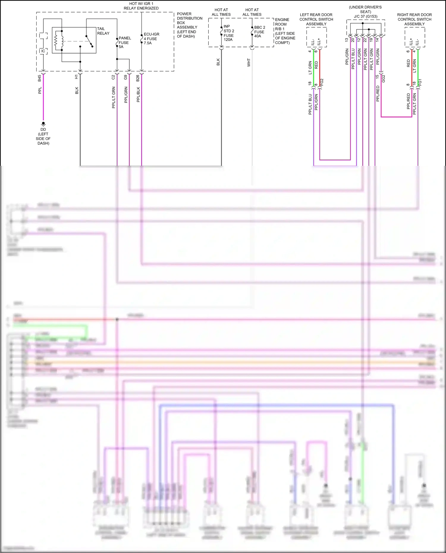 Lexus NX Z10 (2014-2017) tail wiring diagram  (3 of 5)
