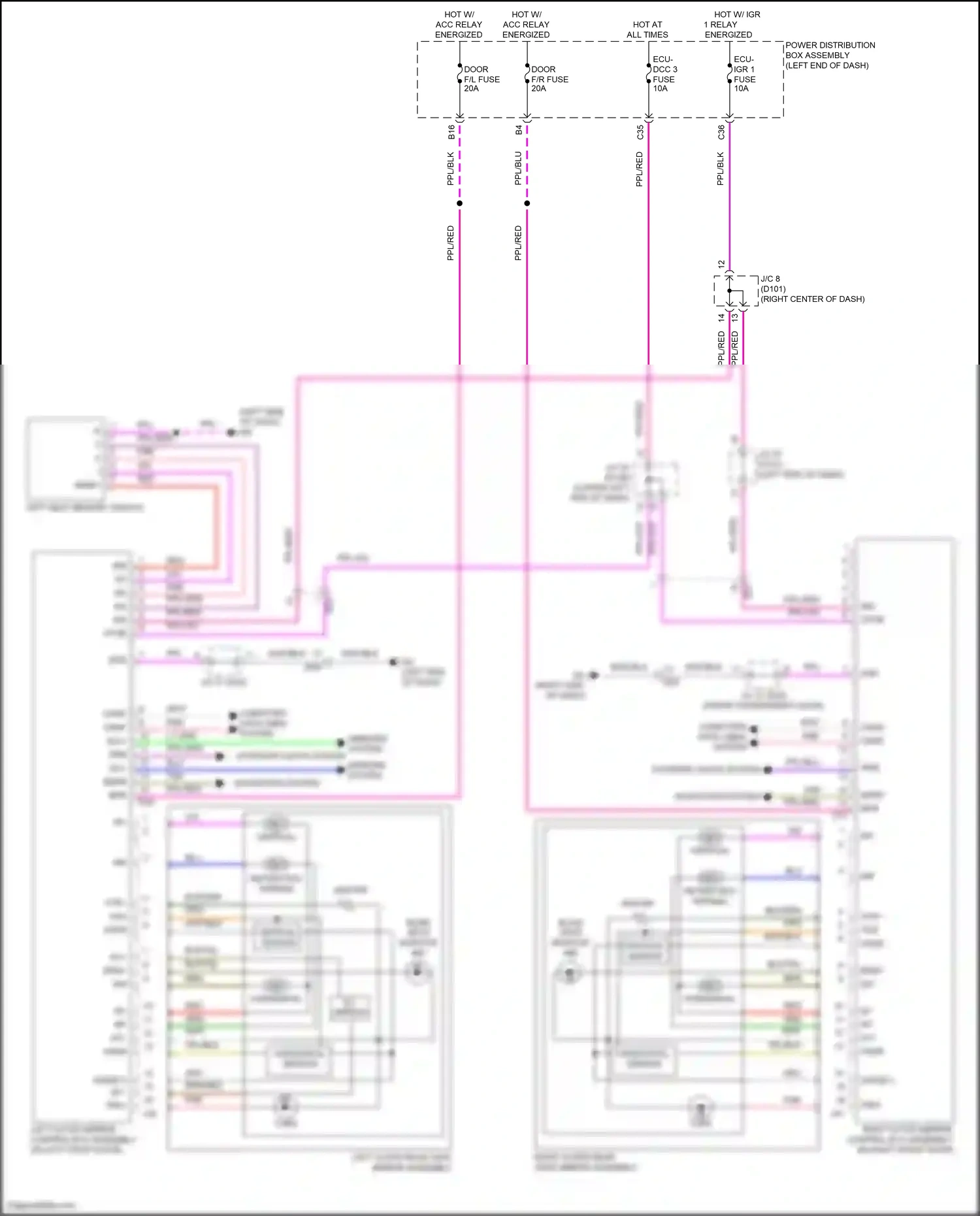 Lexus NX Z10 (2014-2017) vertical wiring diagram  (1 of 2)