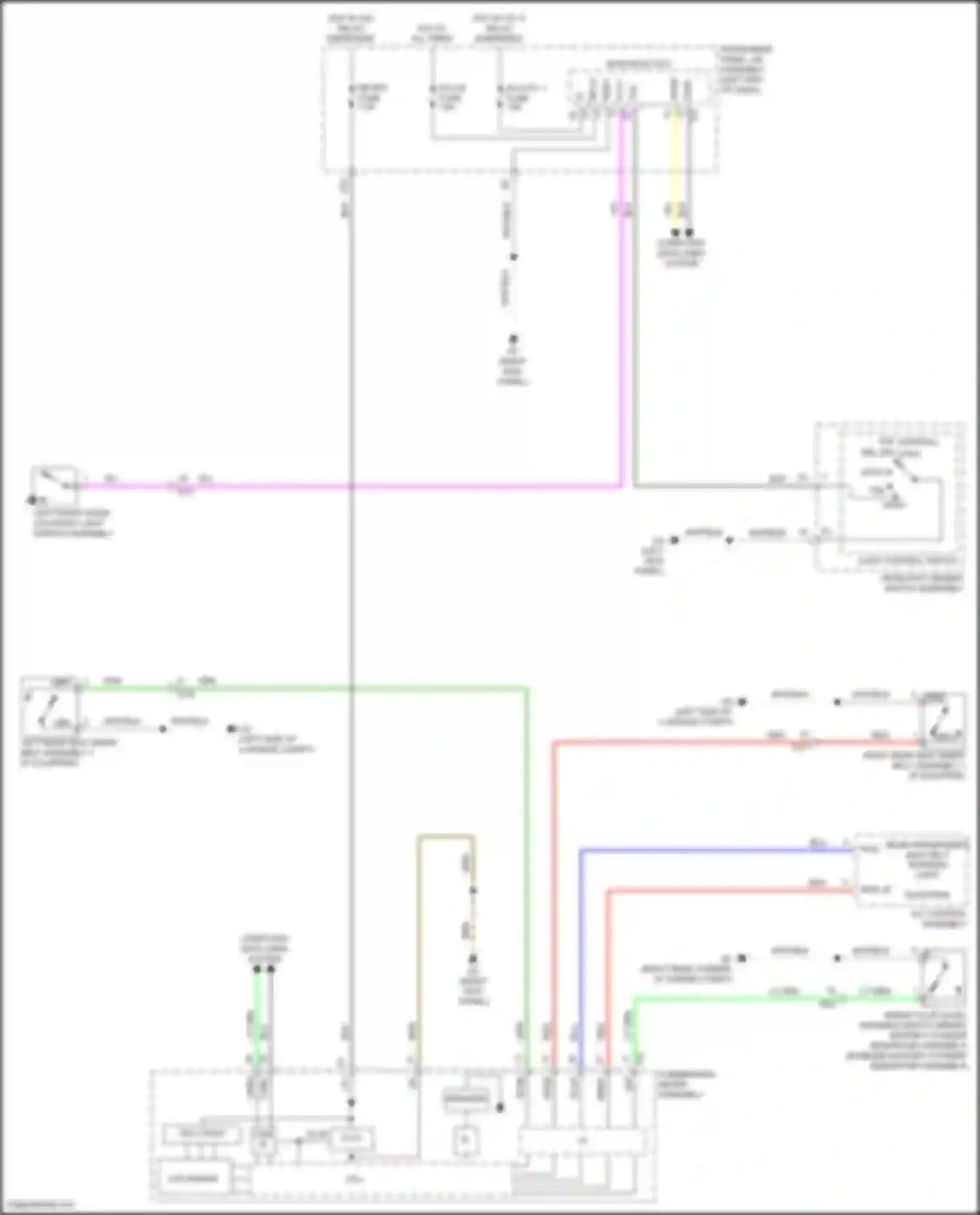 RC Lexus I facelift (2018-2024): Seat belt warning circuit (2 of 2)