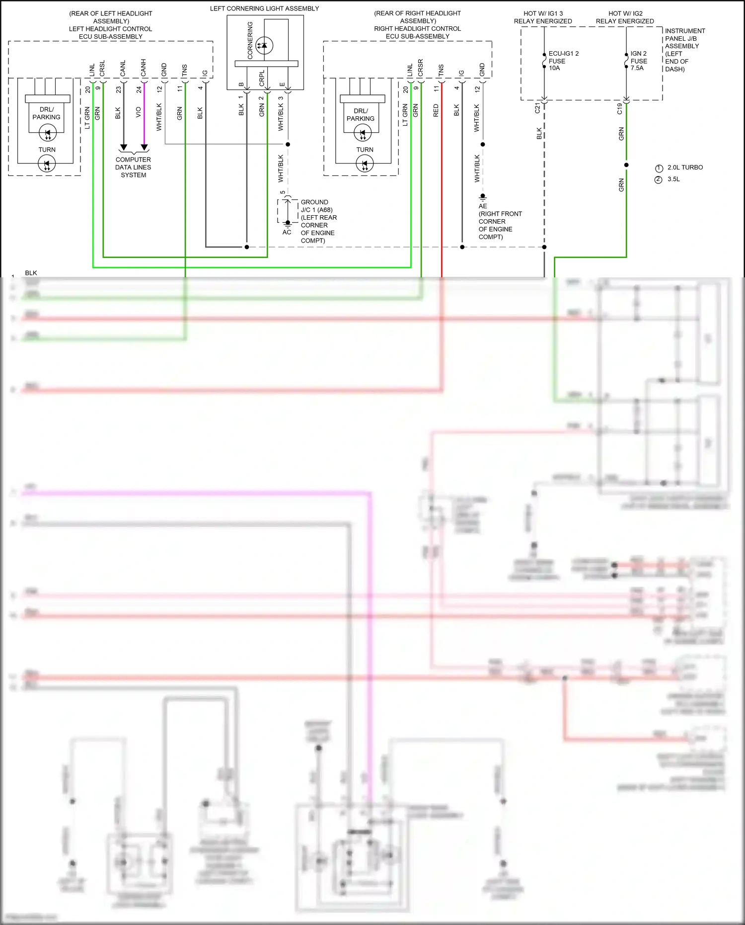 Lexus RC I facelift (2018-2024) computer data lines system wiring diagram  (45 of 122)