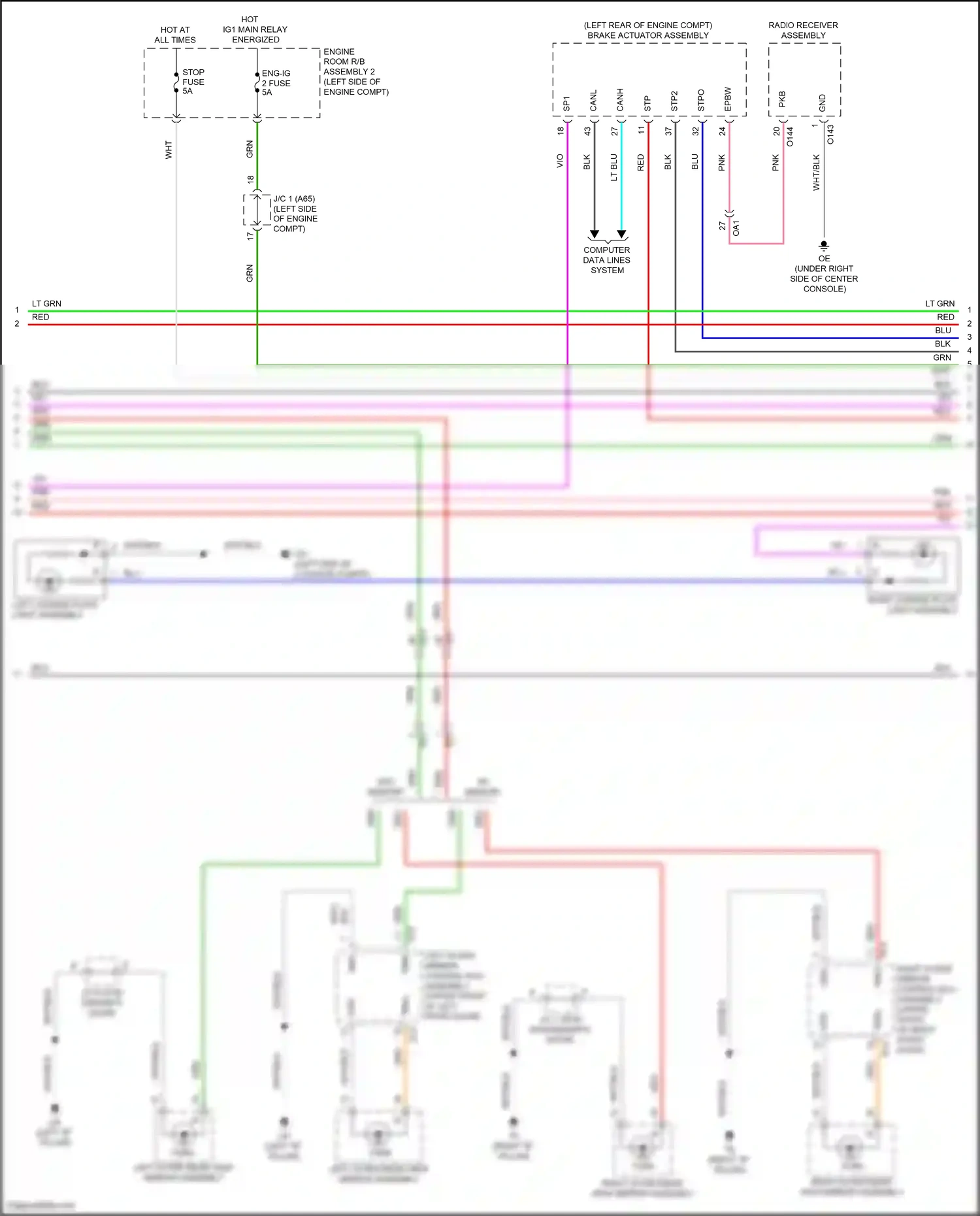 Lexus RC I facelift (2018-2024) computer data lines system wiring diagram  (44 of 122)