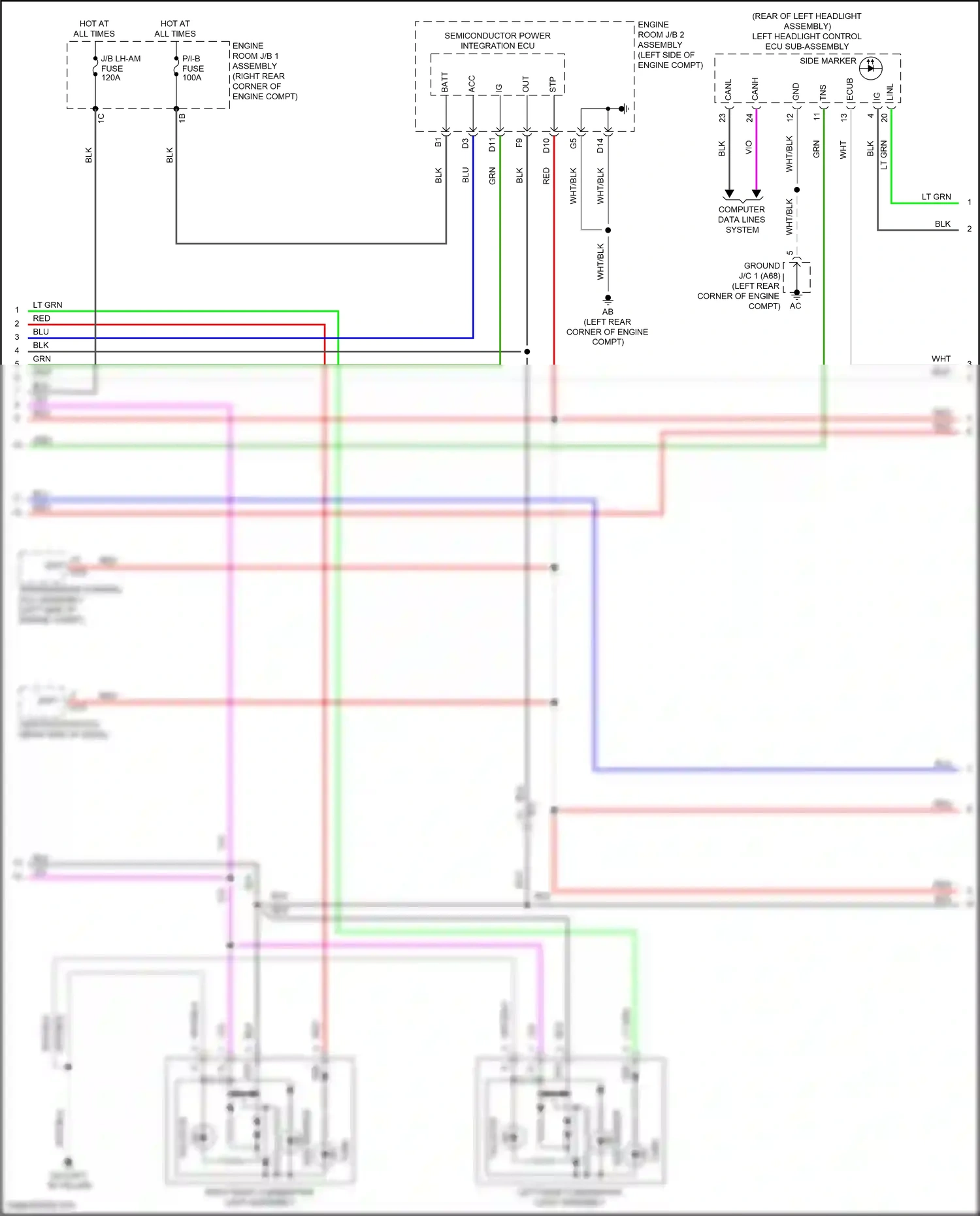 Lexus RC I facelift (2018-2024) computer data lines system wiring diagram  (99 of 122)