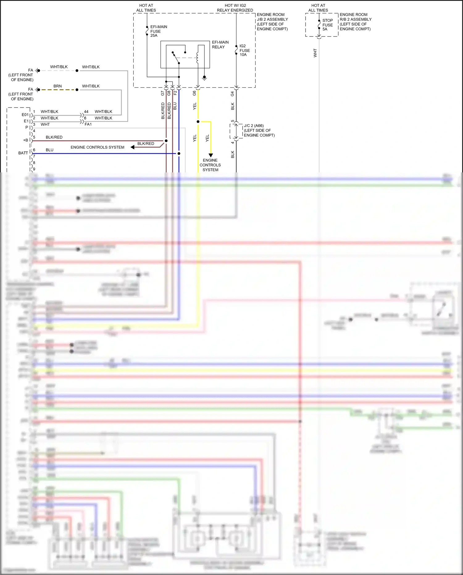 Lexus RC I facelift (2018-2024) engine controls system wiring diagram  (2 of 8)
