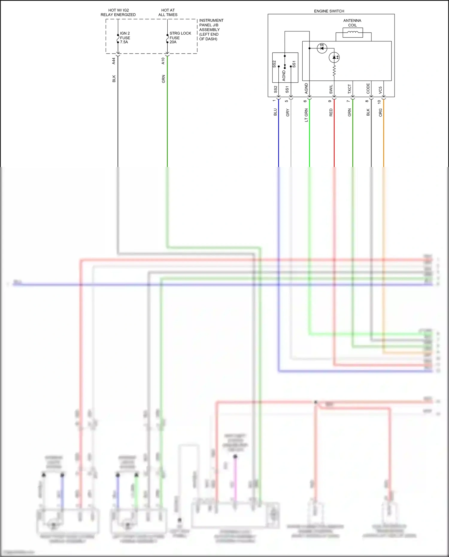 Lexus RC I facelift (2018-2024) engine switch wiring diagram  (2 of 9)