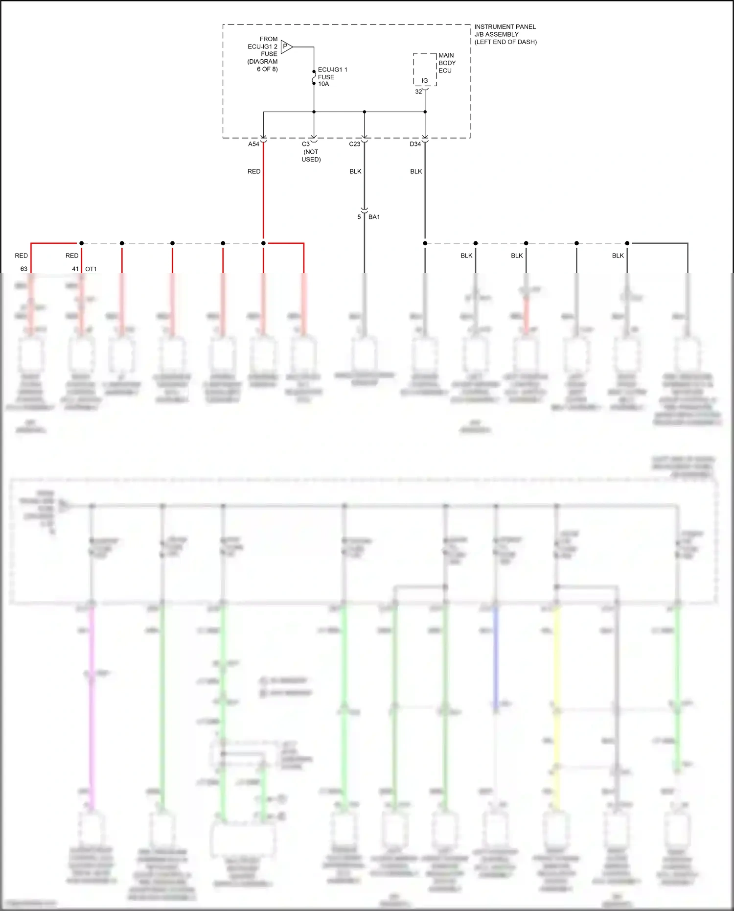 Lexus RC I facelift (2018-2024) multiplex network master switch assembly wiring diagram  (6 of 10)