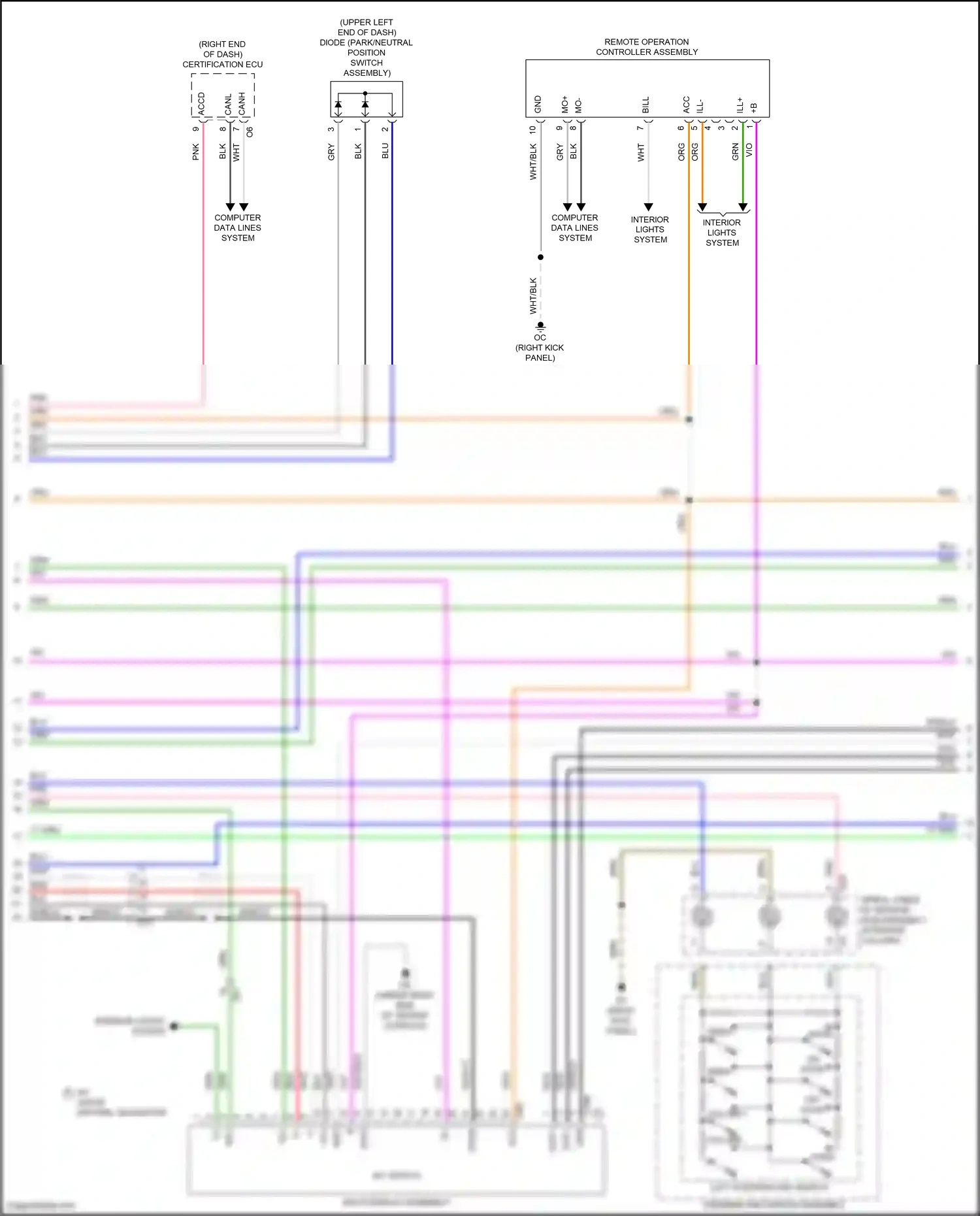 Lexus RC I facelift (2018-2024) remote operation controller assembly wiring diagram  (13 of 14)
