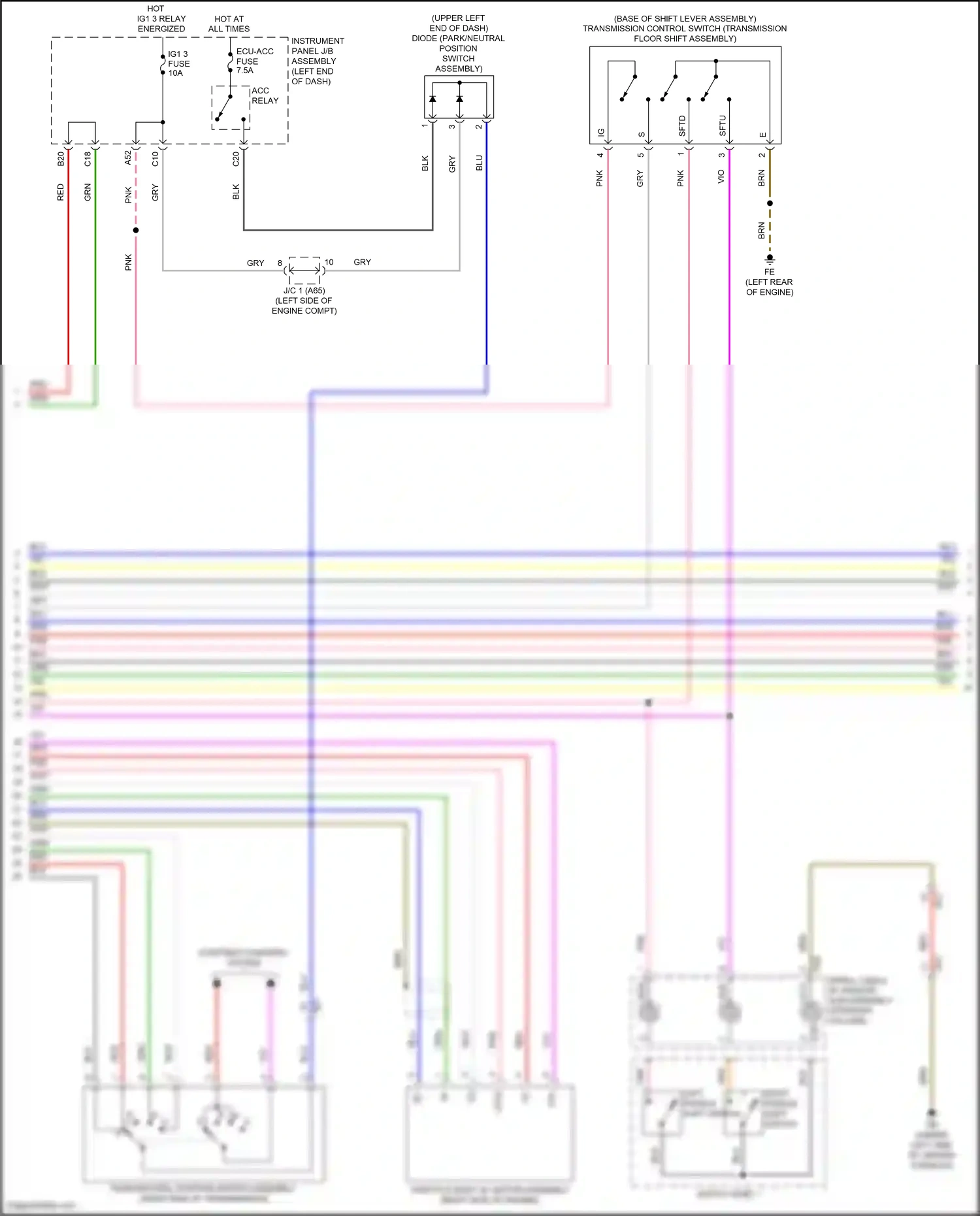 Lexus RC I facelift (2018-2024) right paddle shift switch wiring diagram  (1 of 4)