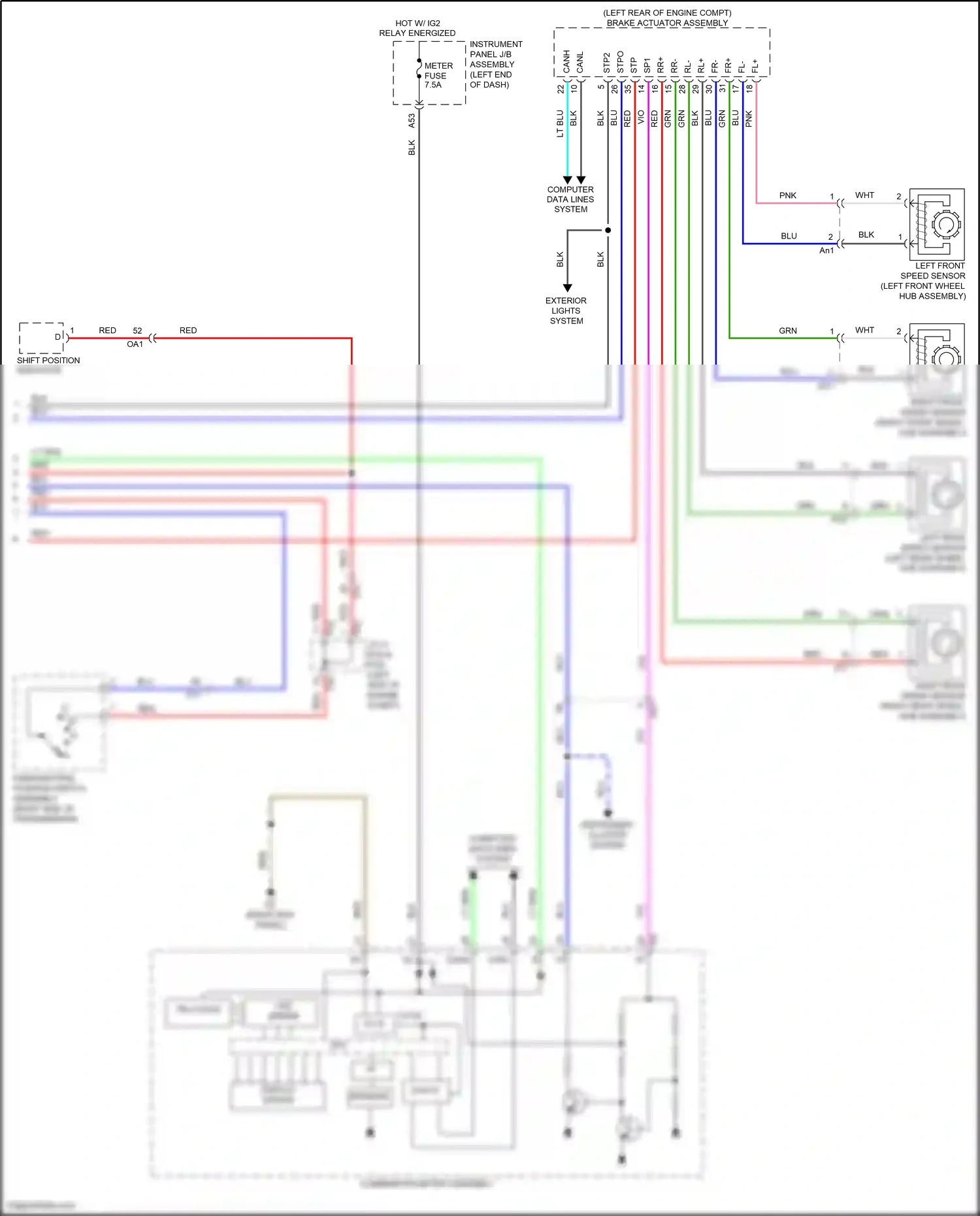 Lexus RC I facelift (2018-2024) shift position indicator wiring diagram  (4 of 16)