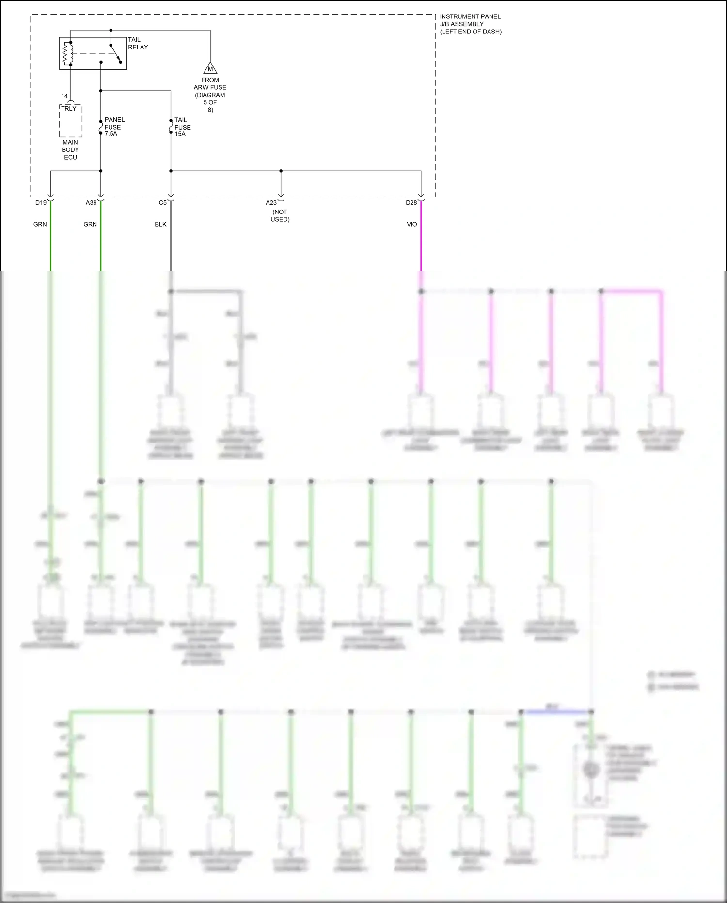 Lexus RC I facelift (2018-2024) shift position indicator wiring diagram  (7 of 16)