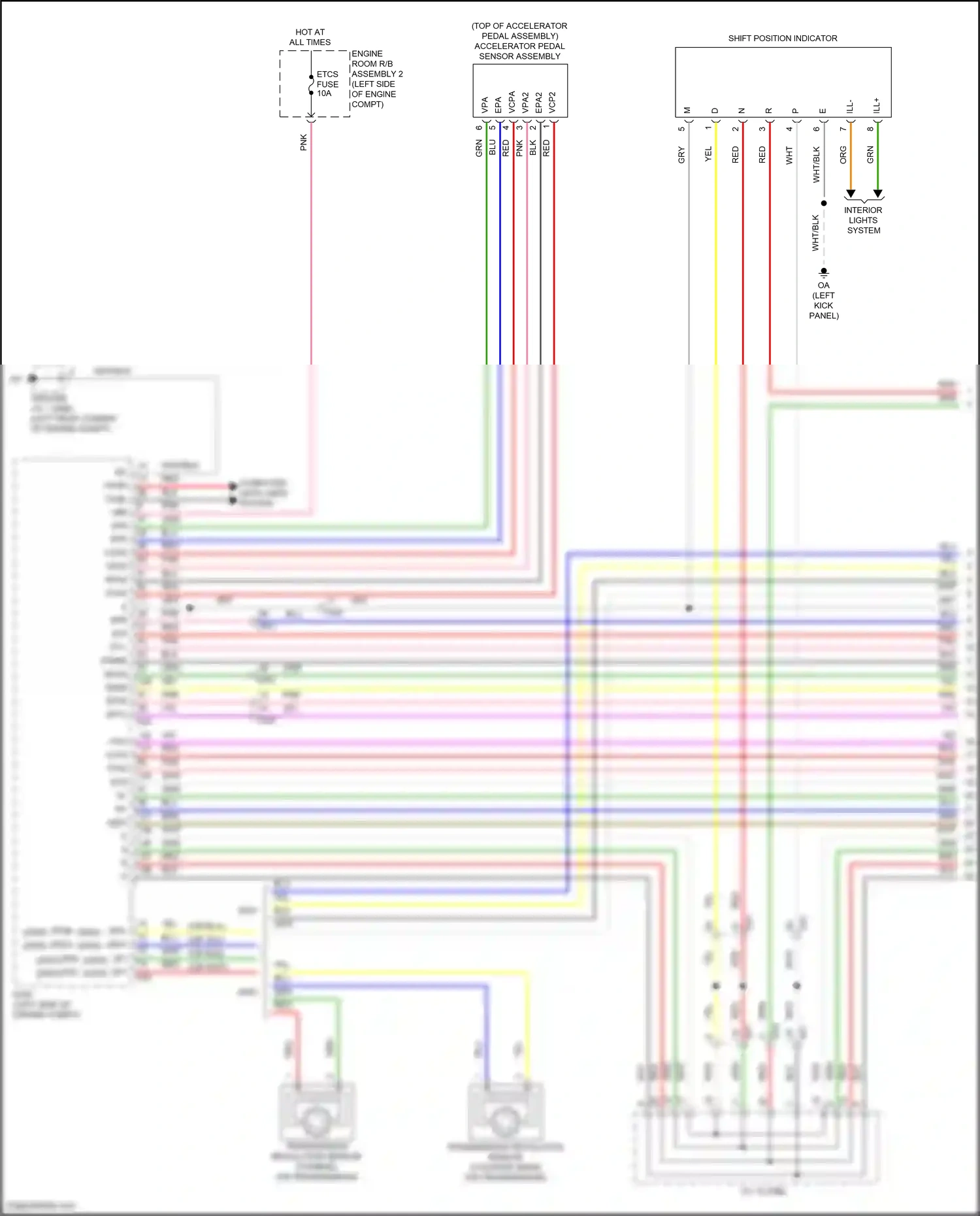 Lexus RC I facelift (2018-2024) shift position indicator wiring diagram  (11 of 16)