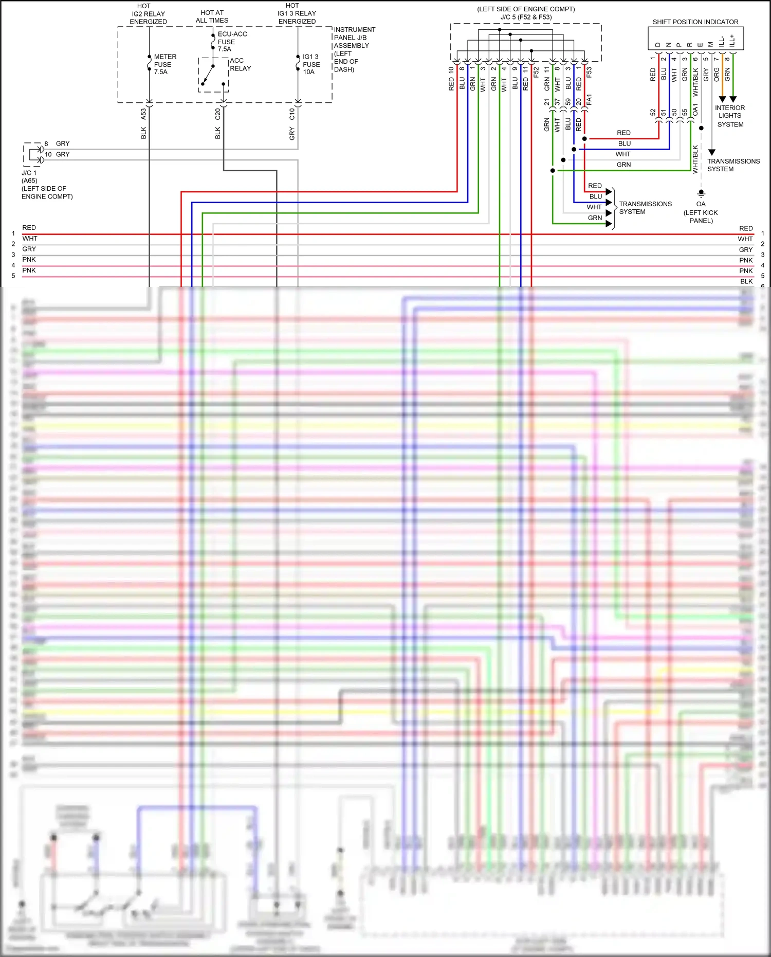 Lexus RC I facelift (2018-2024) shift position indicator wiring diagram  (16 of 16)