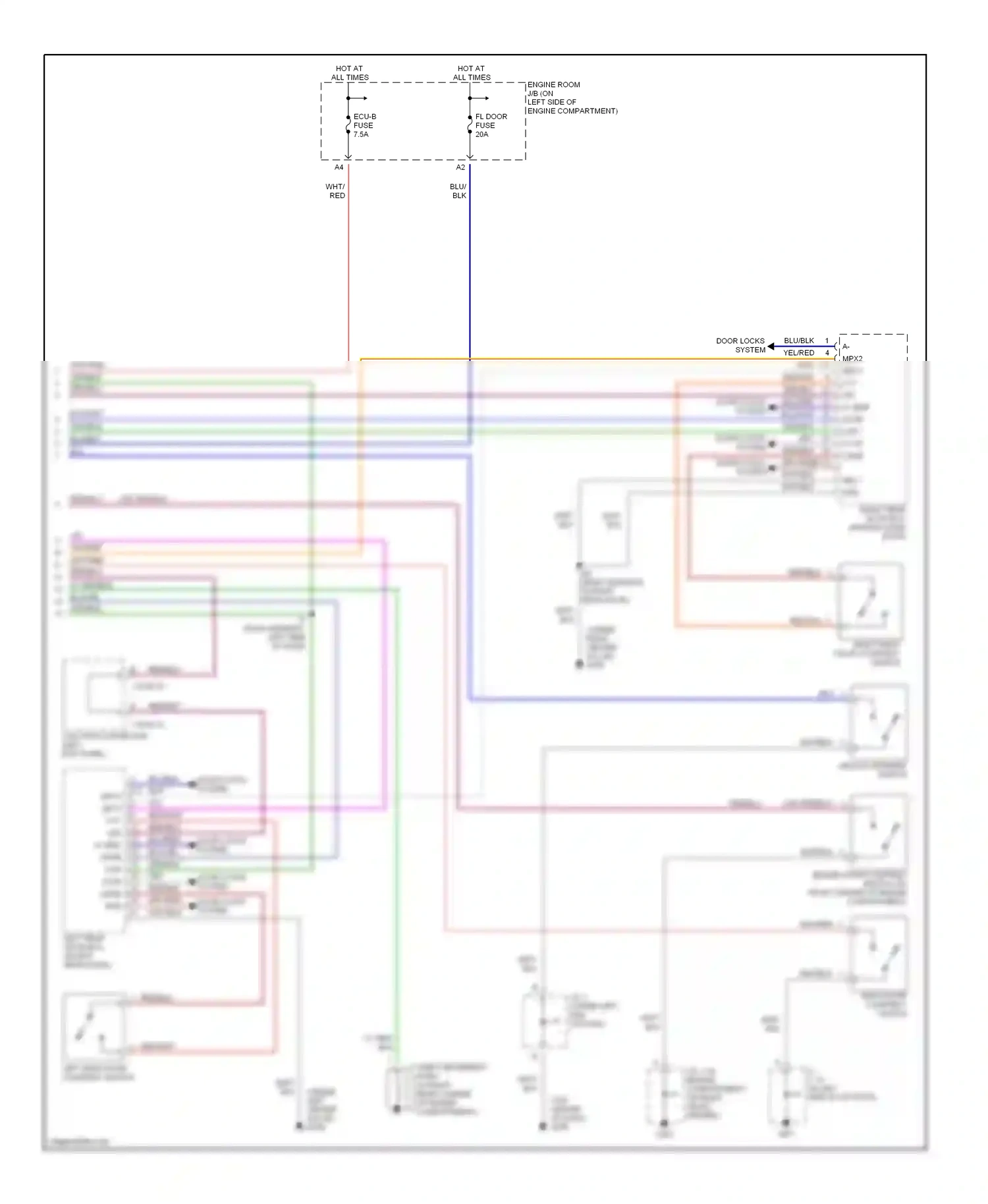Wiring diagram back door courtesy switch for Lexus RX I (1997-2003) (1 of 4)