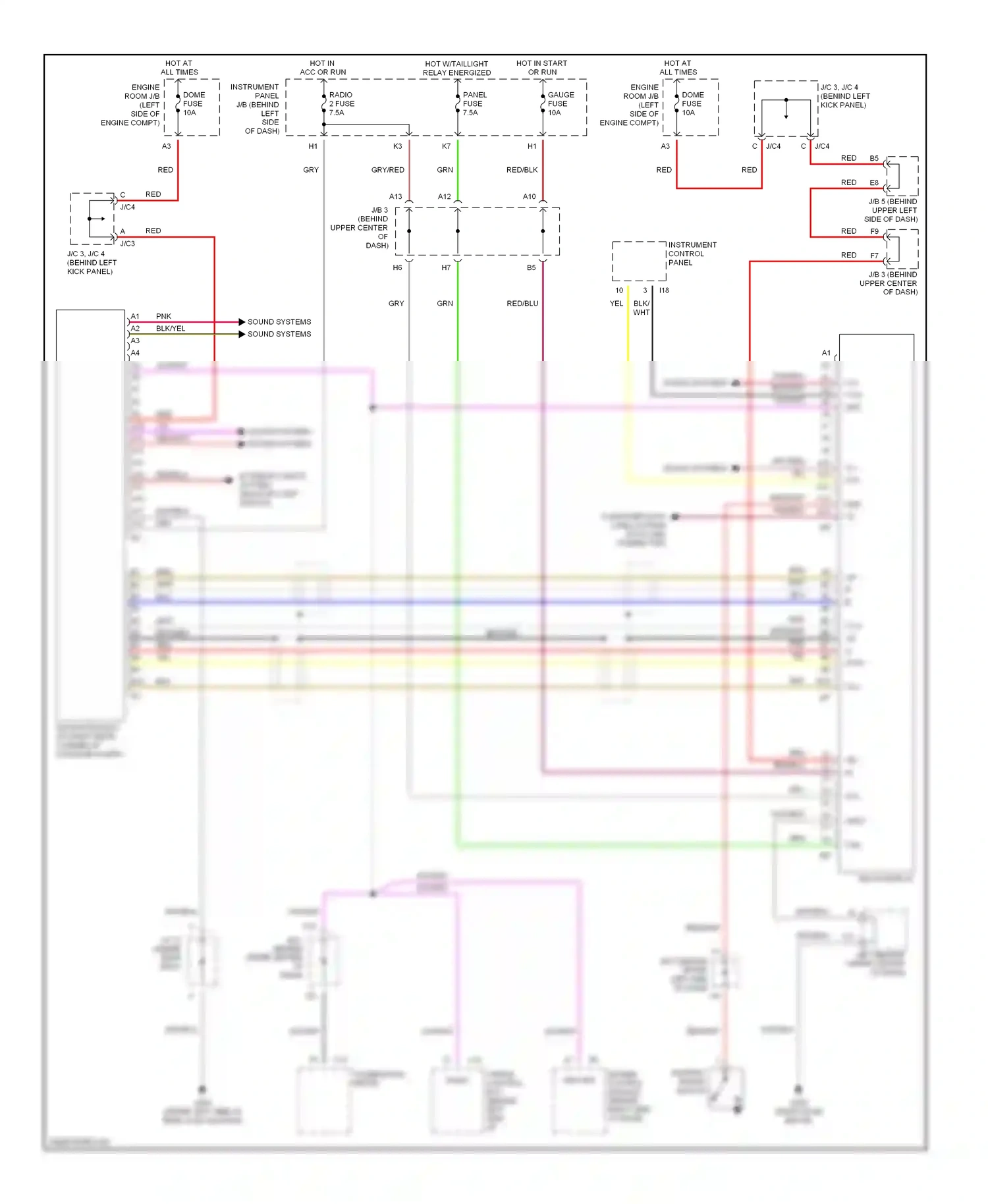 Wiring diagram combination meter for Lexus RX I (1997-2003) (3 of 5)