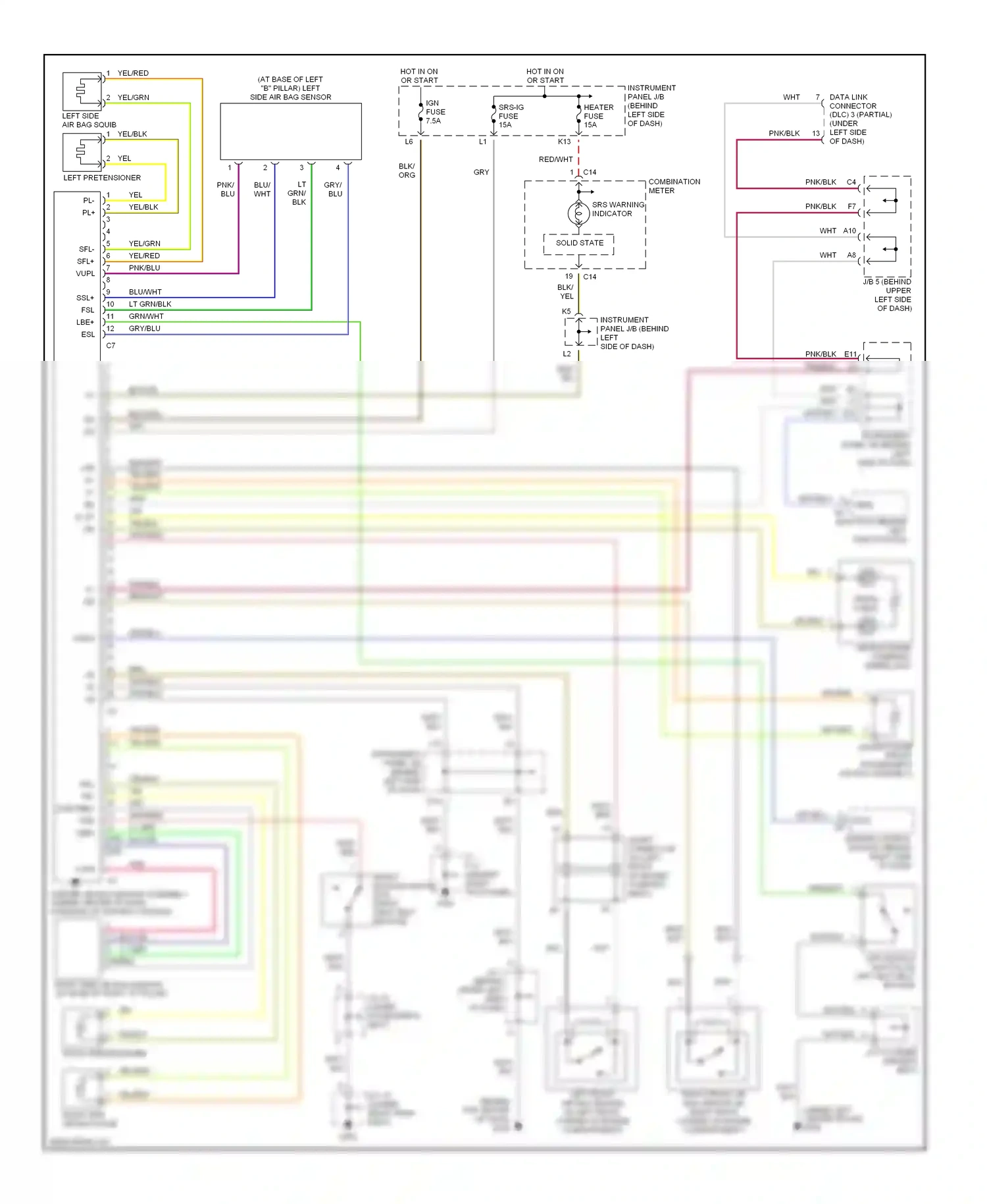 Wiring diagram combination meter for Lexus RX I (1997-2003) (4 of 5)