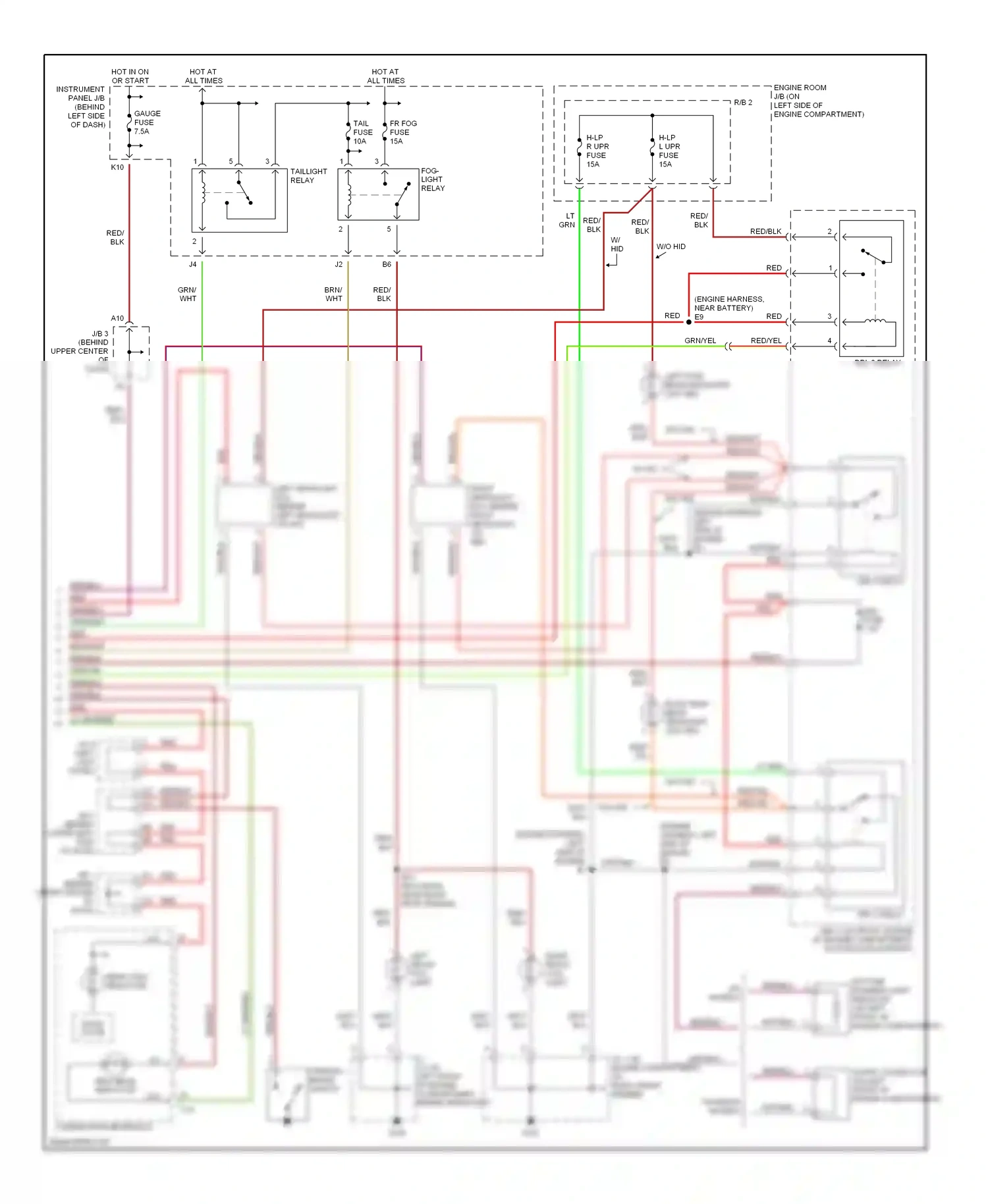 Wiring diagram drl 2 relay for Lexus RX I (1997-2003) (1 of 2)