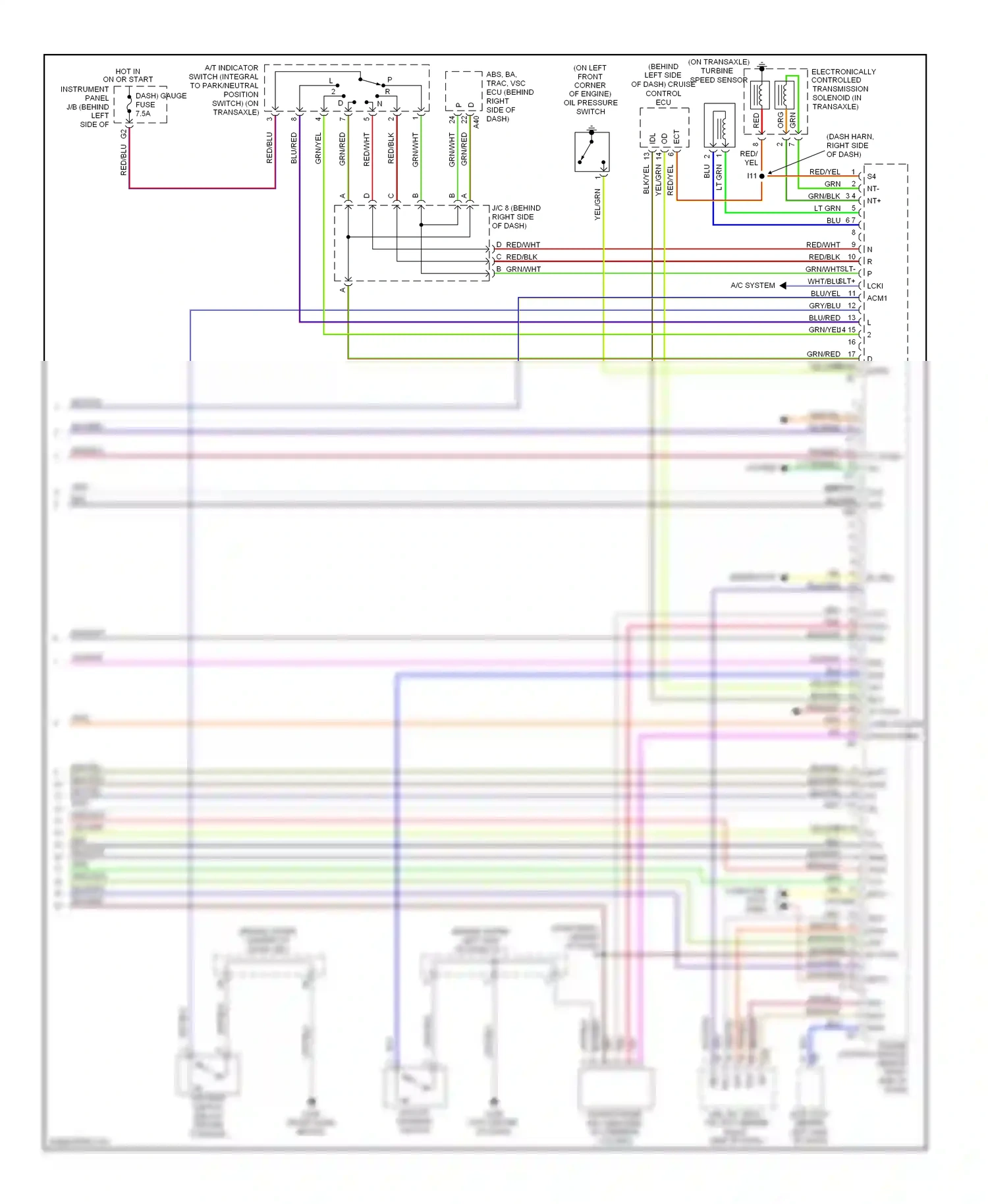Wiring diagram electronically controlled for Lexus RX I (1997-2003) (2 of 2)