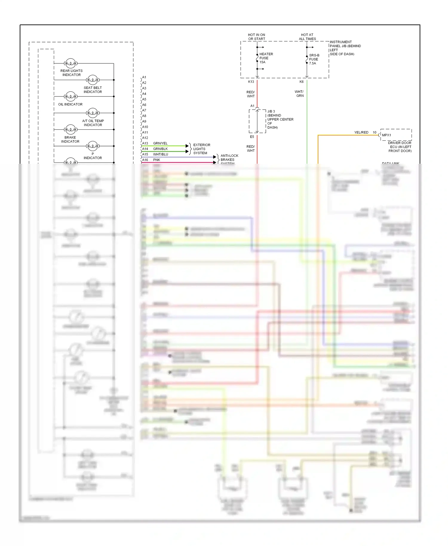 Lexus RX I (1997-2003) indicator wiring diagram  (1 of 1)