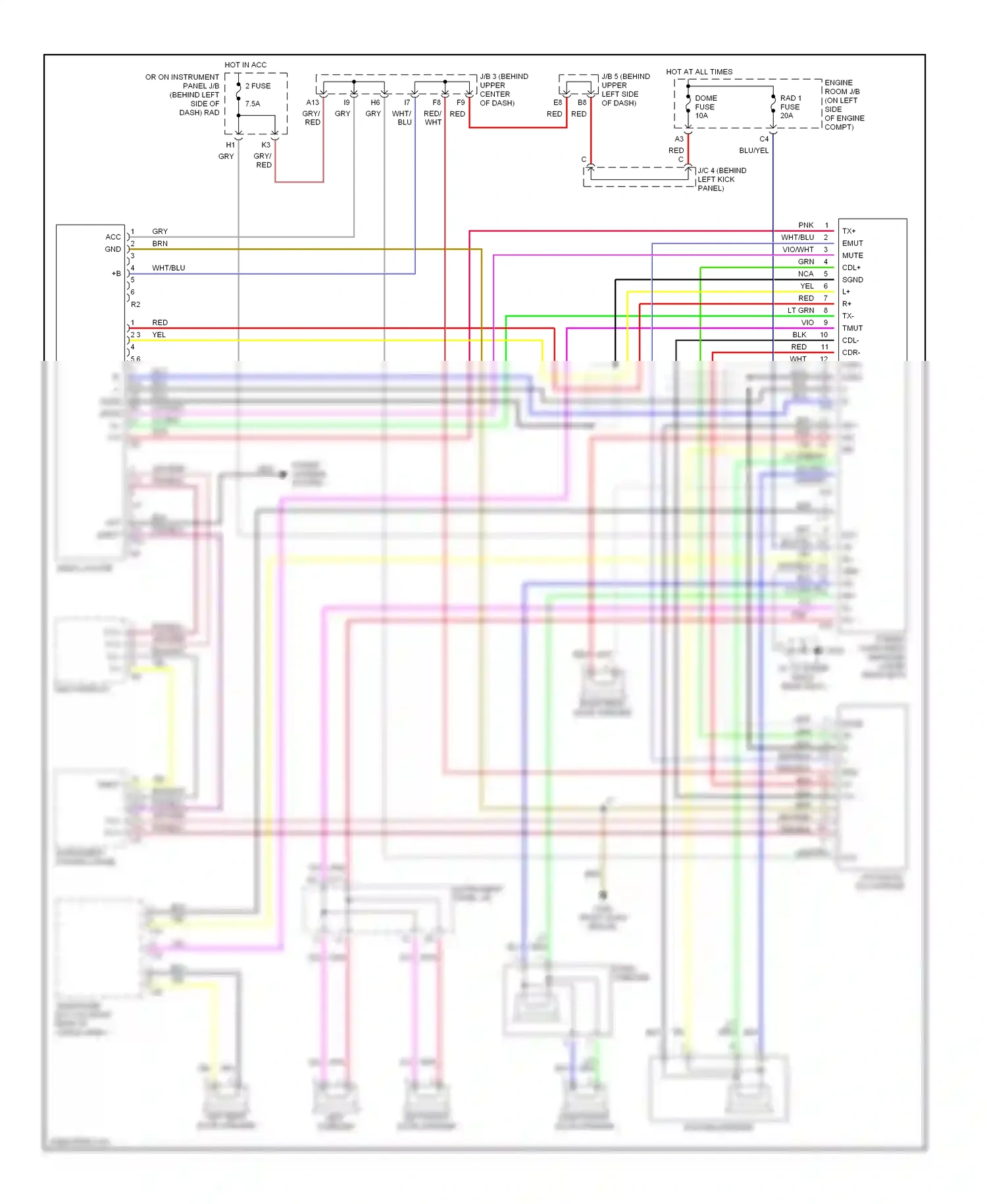 Wiring diagram l-r for Lexus RX I (1997-2003) (2 of 2)