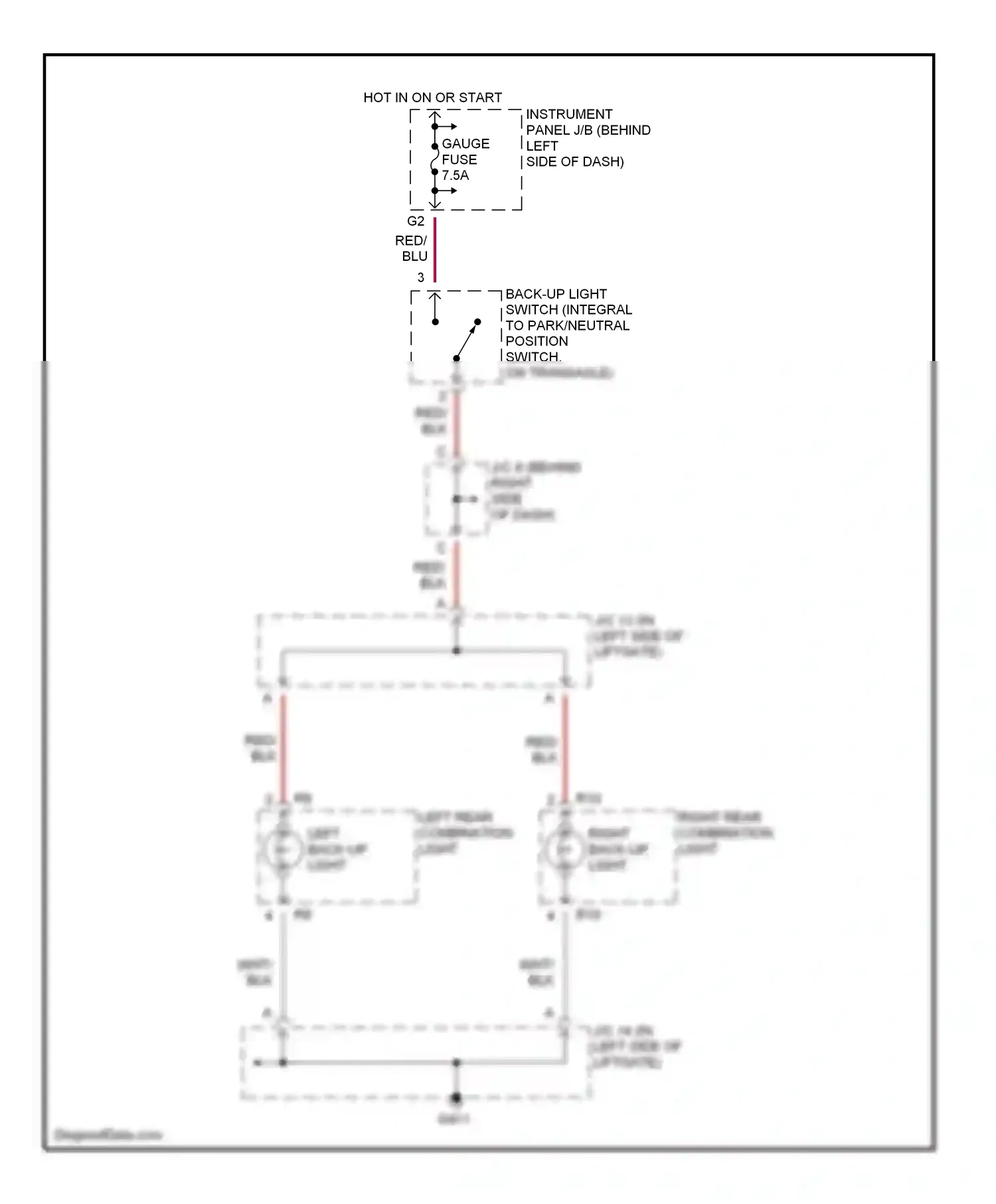 Wiring diagram red for Lexus RX I (1997-2003) (11 of 48)