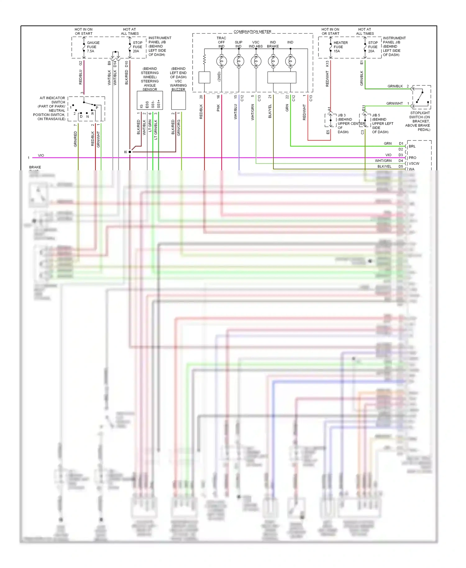 Wiring diagram red/yel for Lexus RX I (1997-2003) (2 of 24)