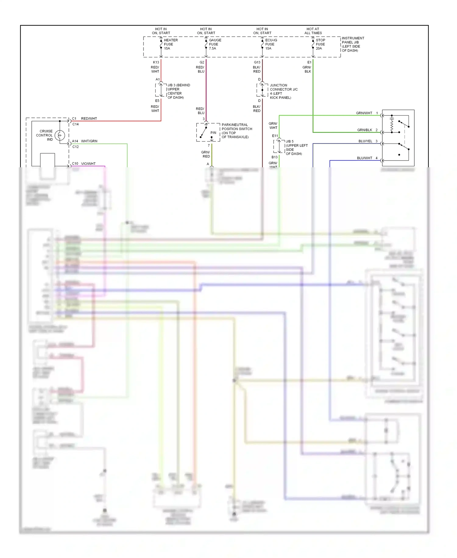 Wiring diagram resume/ accel for Lexus RX I (1997-2003) (1 of 1)