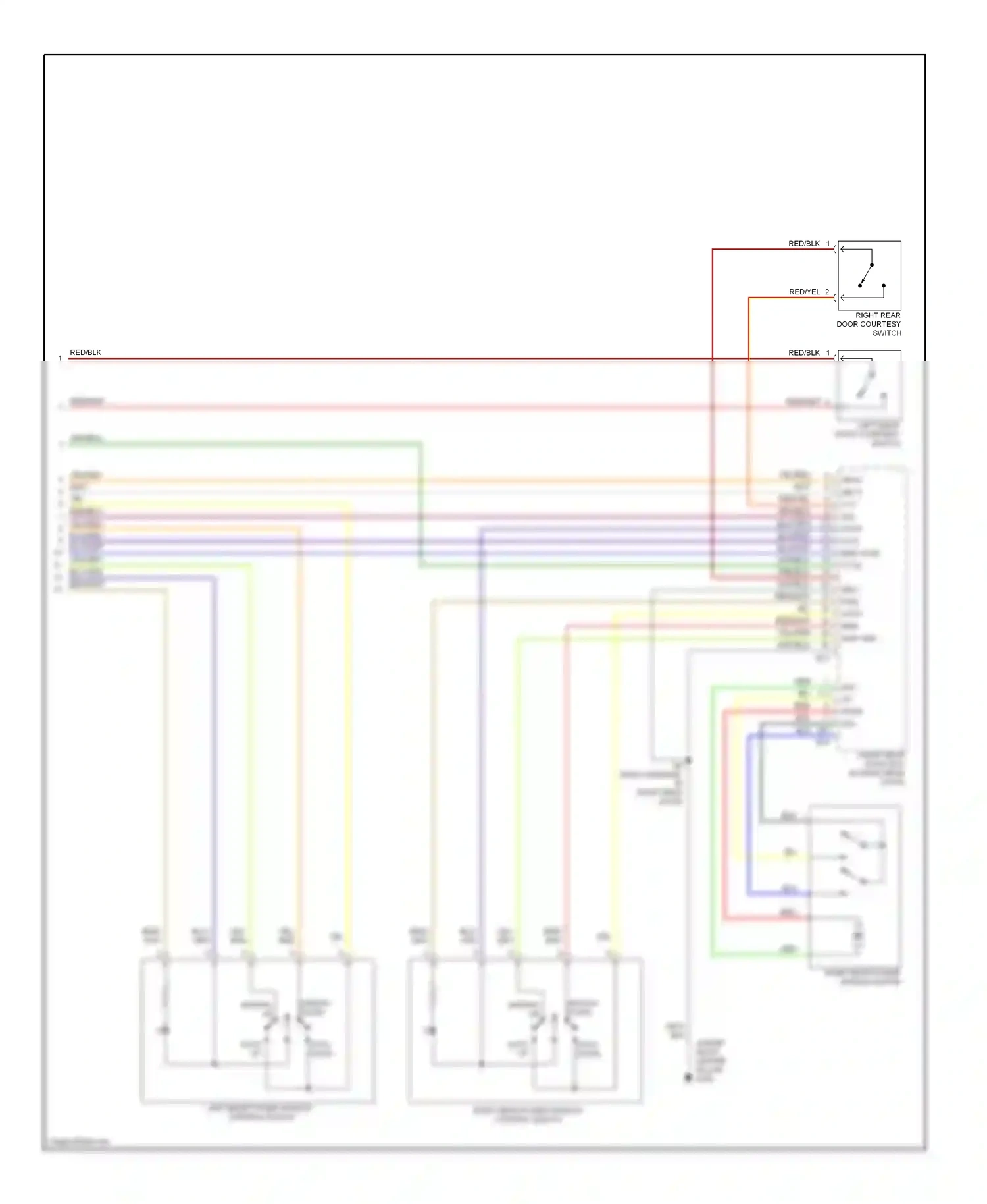 Wiring diagram right rear power window control switch for Lexus RX I (1997-2003) (1 of 1)