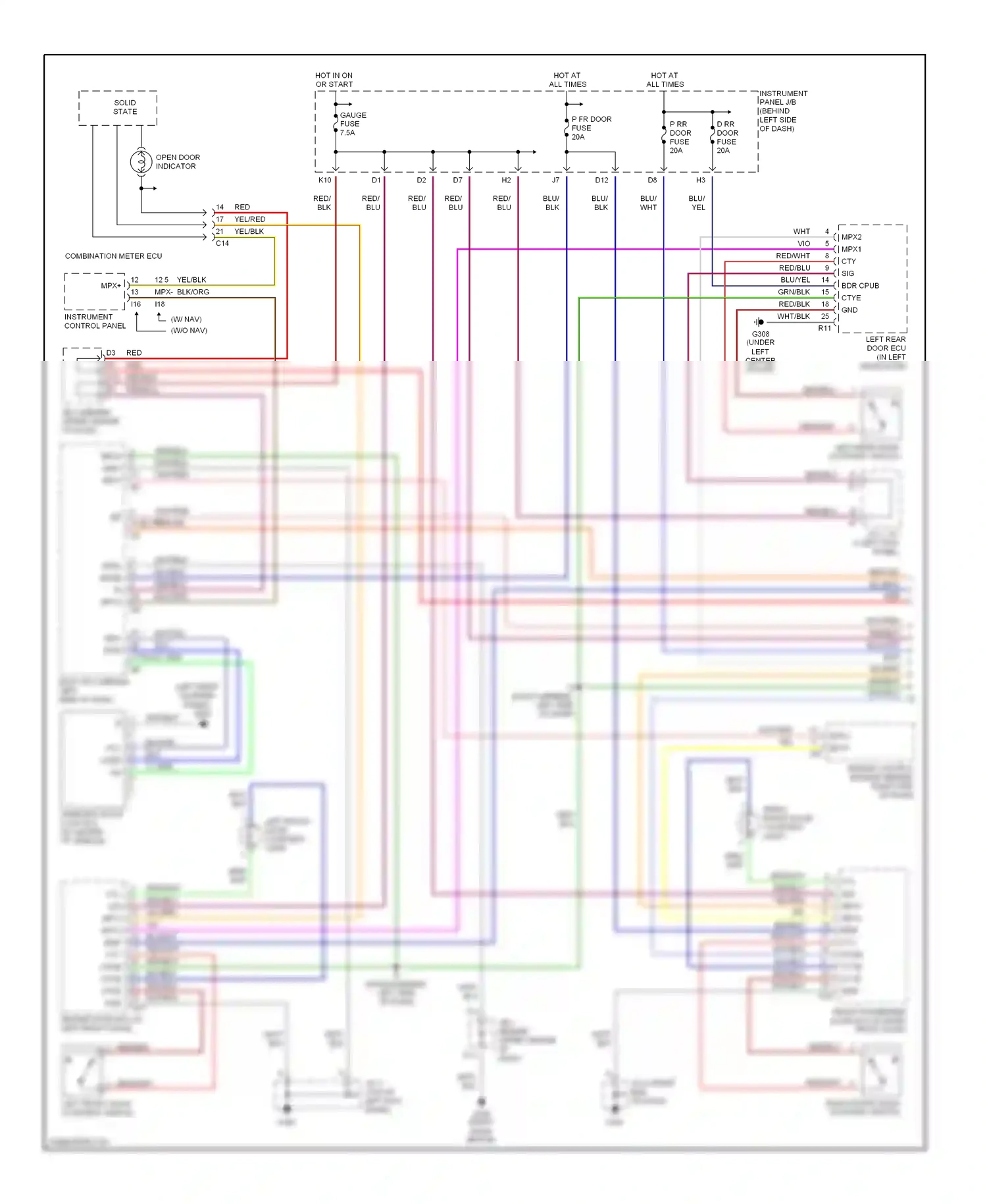 Wiring diagram solid state for Lexus RX I (1997-2003) (2 of 7)