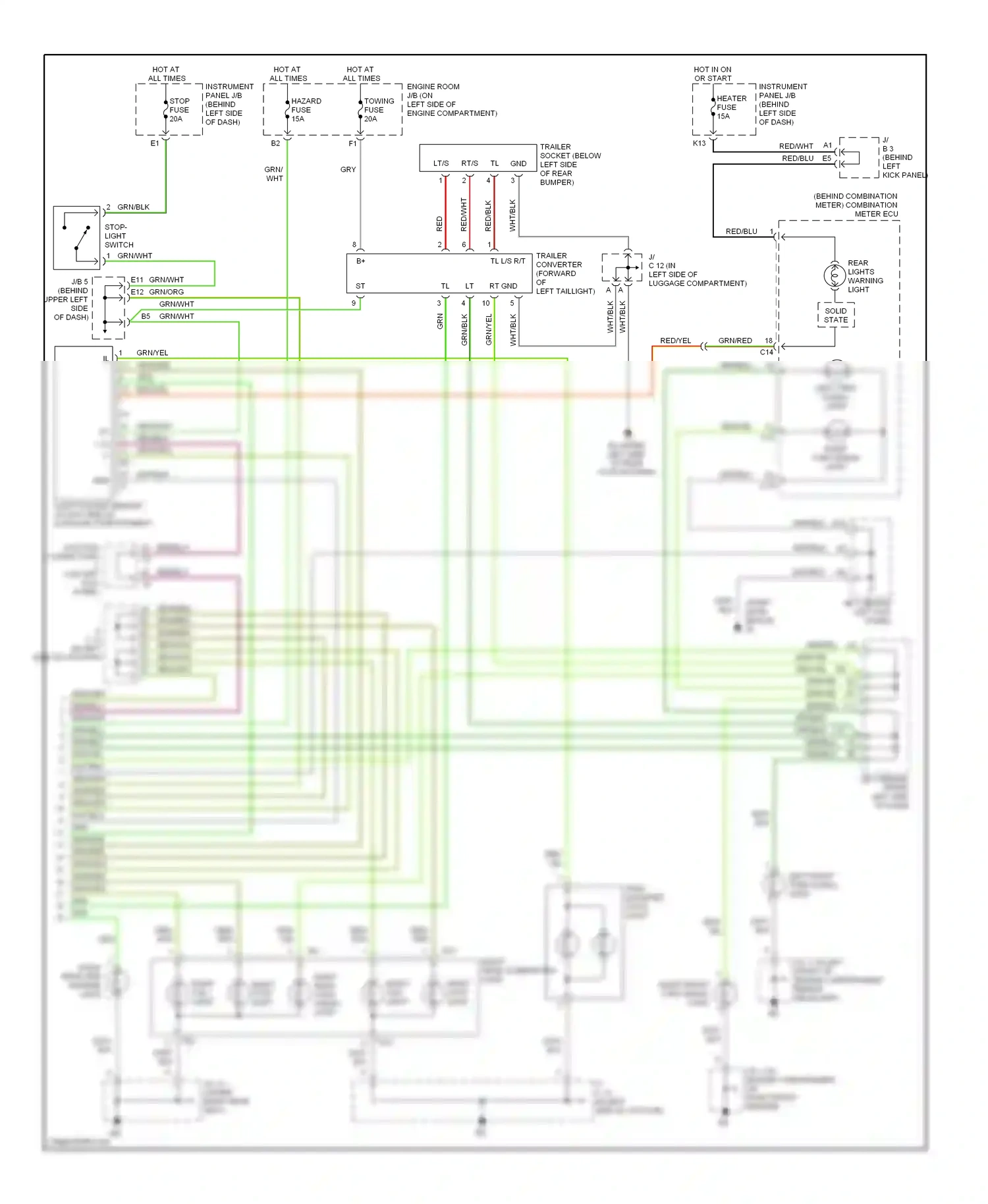 Wiring diagram tl lt rt gnd for Lexus RX I (1997-2003) (1 of 1)