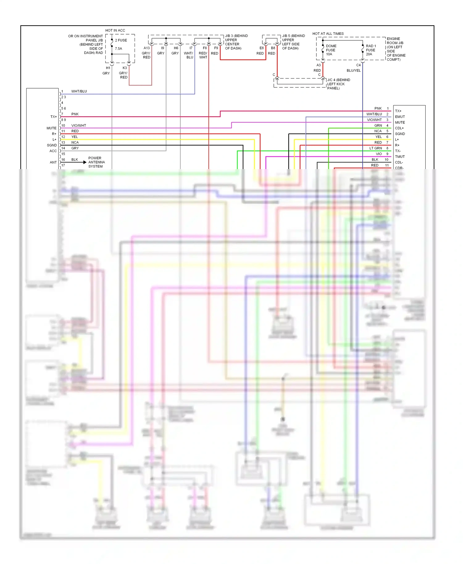 Wiring diagram wht/blk for Lexus RX I (1997-2003) (43 of 48)