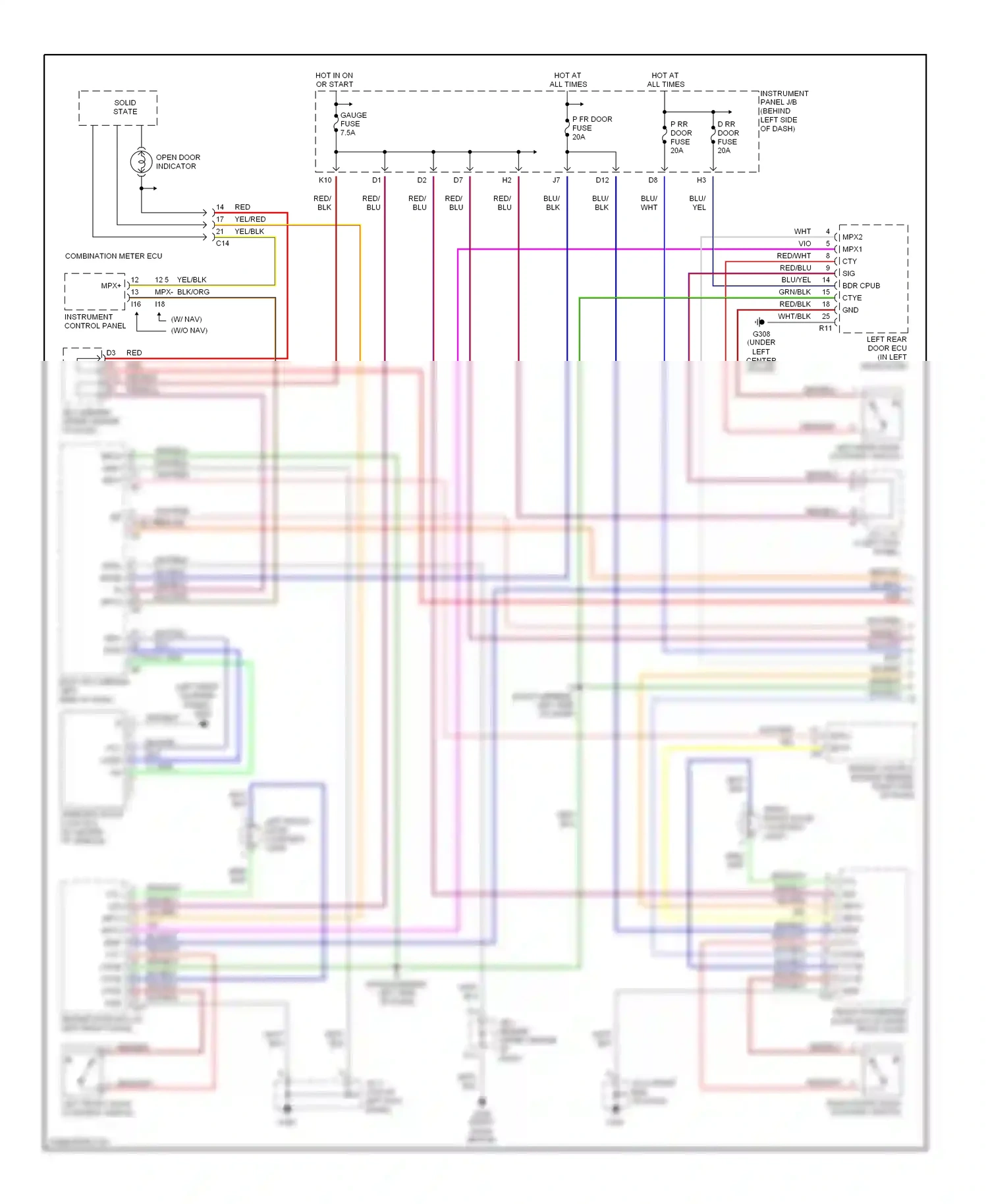 Wiring diagram yel/red for Lexus RX I (1997-2003) (5 of 19)