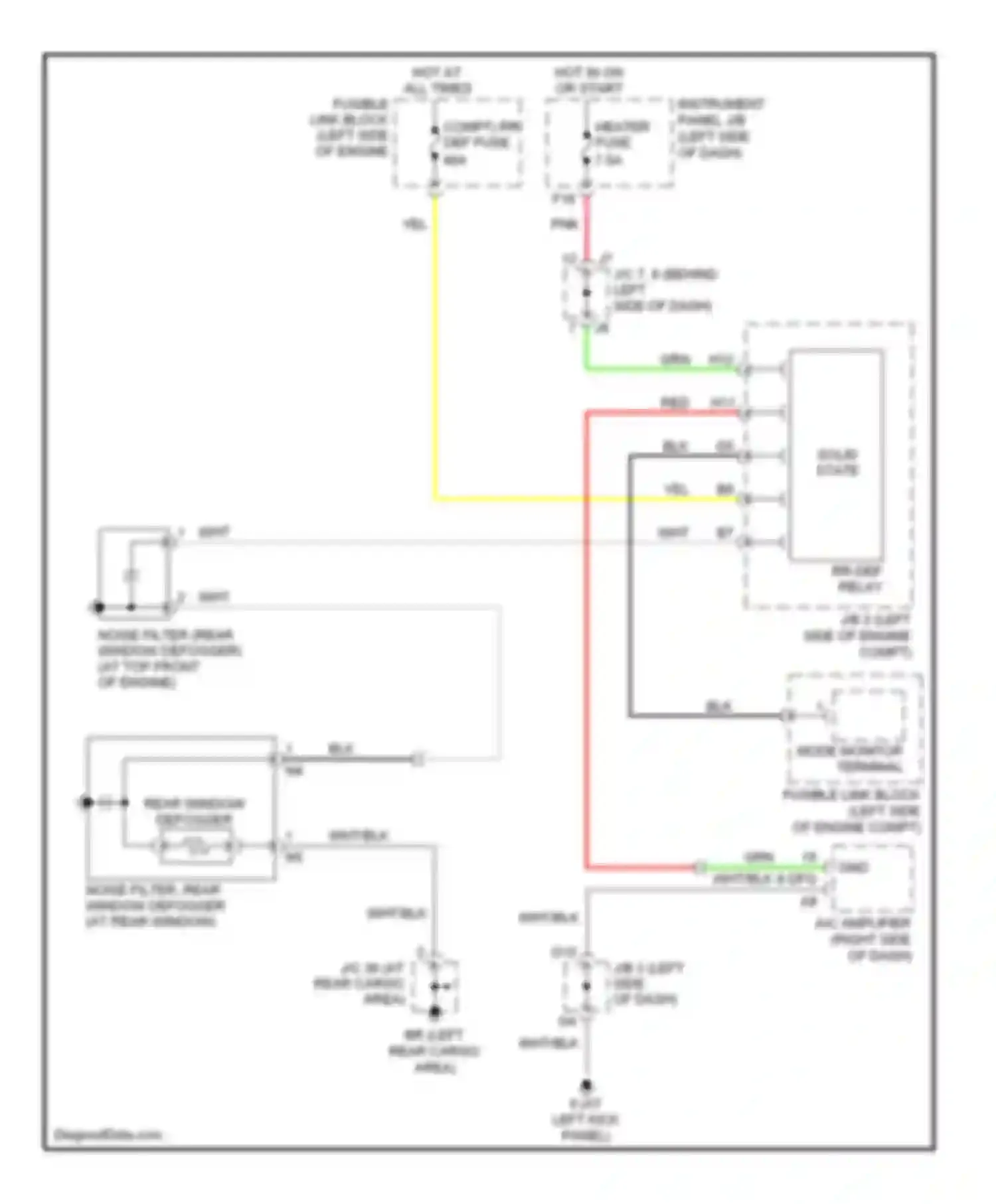 RX Lexus II facelift (2006-2009): Rear defogger circuit