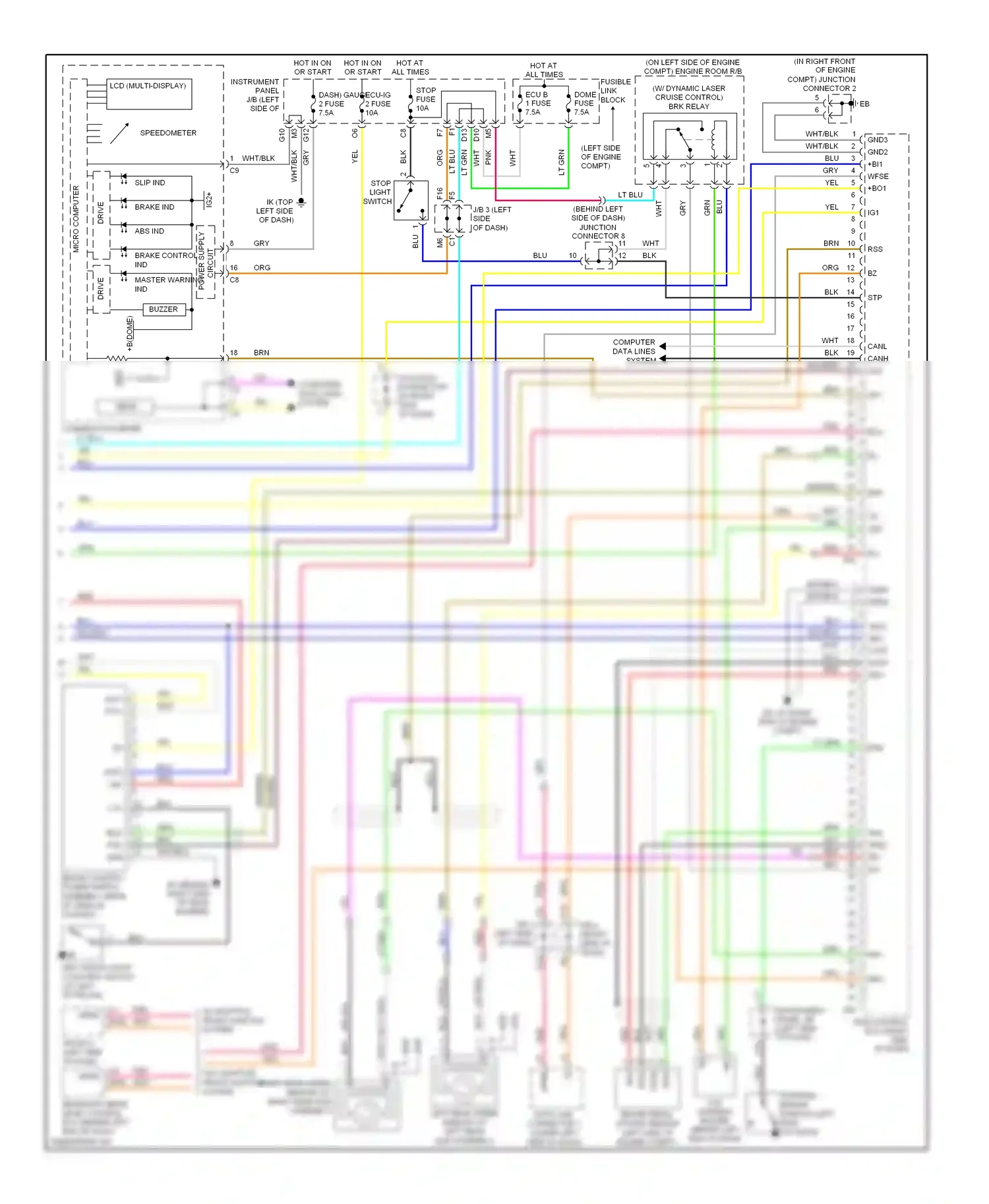 Wiring diagram brake control ind for Lexus RX II facelift (2006-2009) (1 of 2)