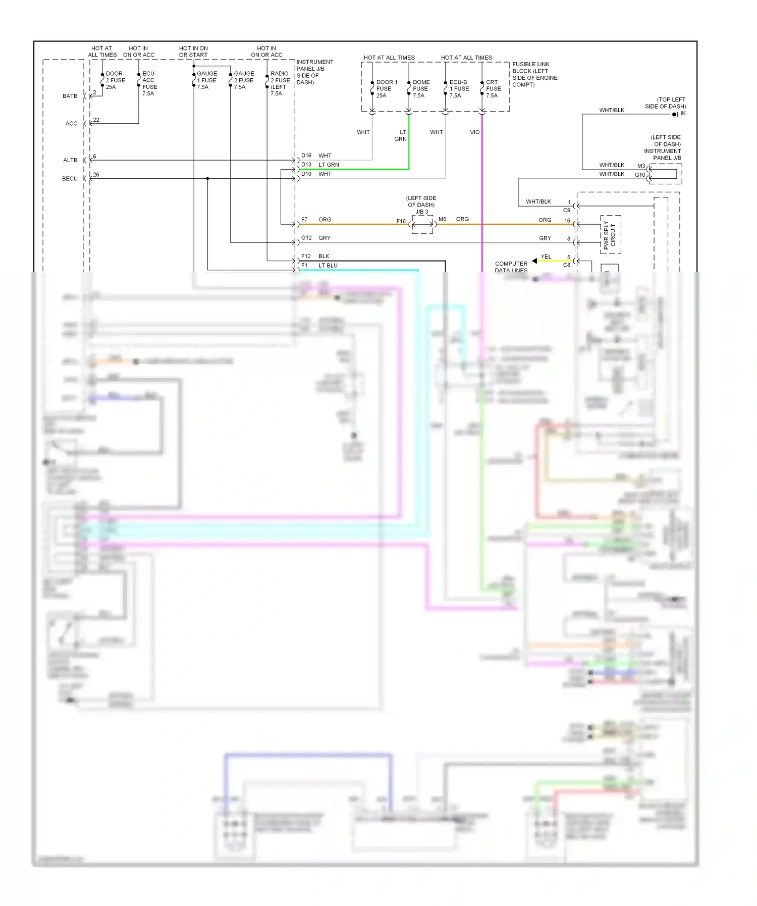 Wiring diagram combination meter for Lexus RX II facelift (2006-2009) (16 of 29)