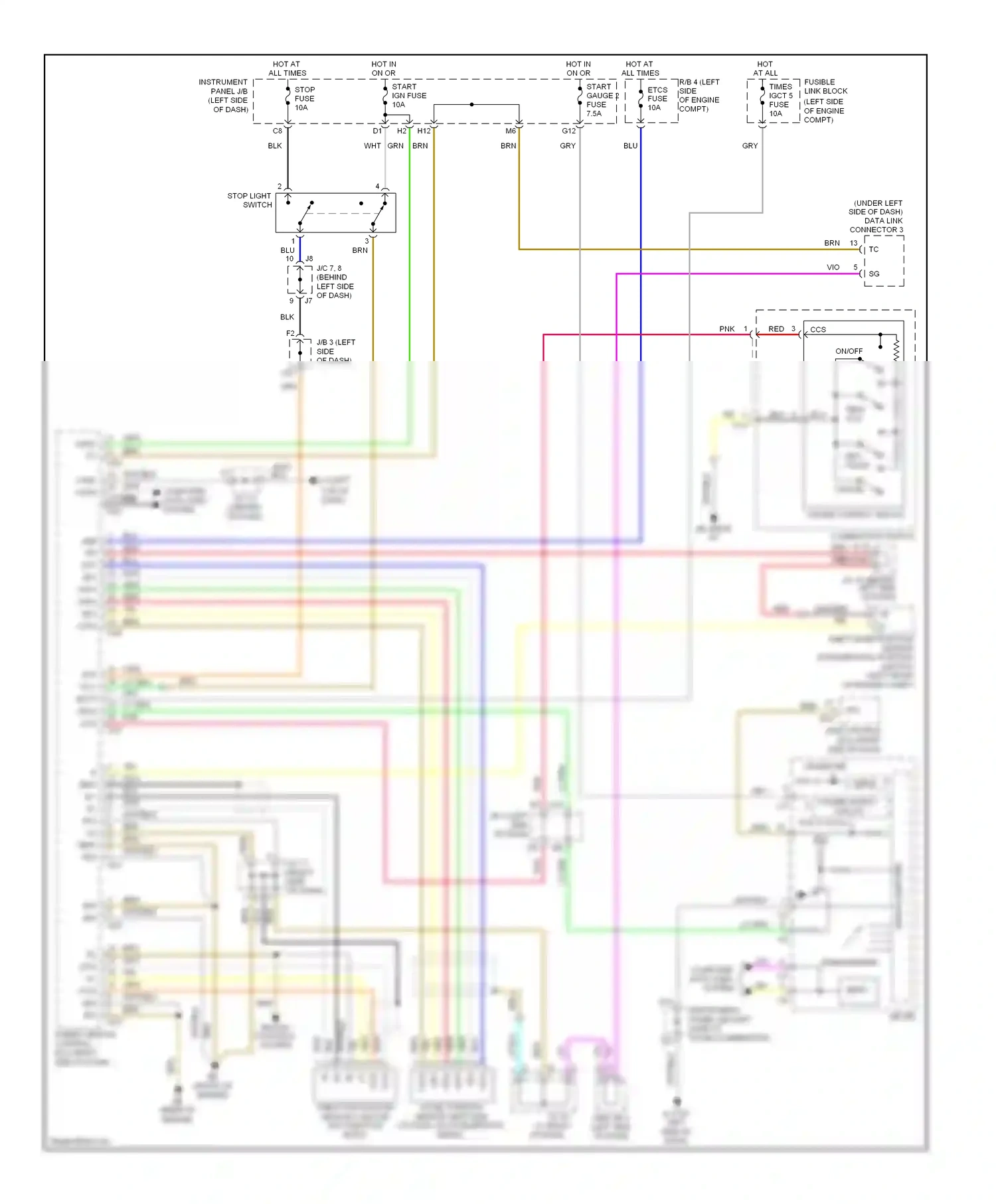 Wiring diagram cruise control switch for Lexus RX II facelift (2006-2009) (1 of 1)