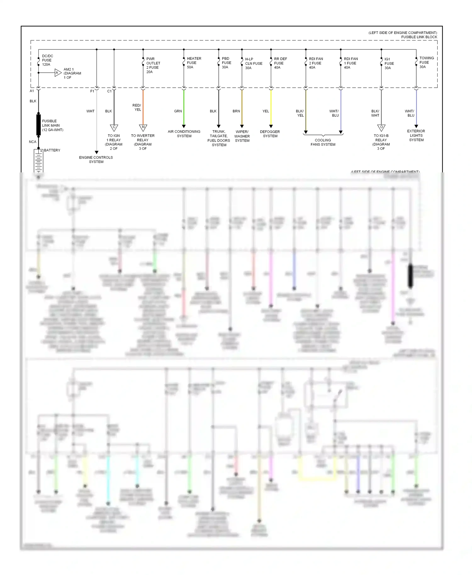 Wiring diagram dc/dc fuse for Lexus RX II facelift (2006-2009) (1 of 2)