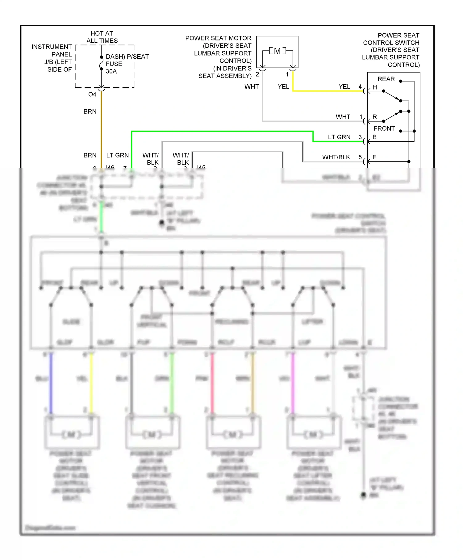 Wiring diagram front vertical for Lexus RX II facelift (2006-2009) (1 of 2)
