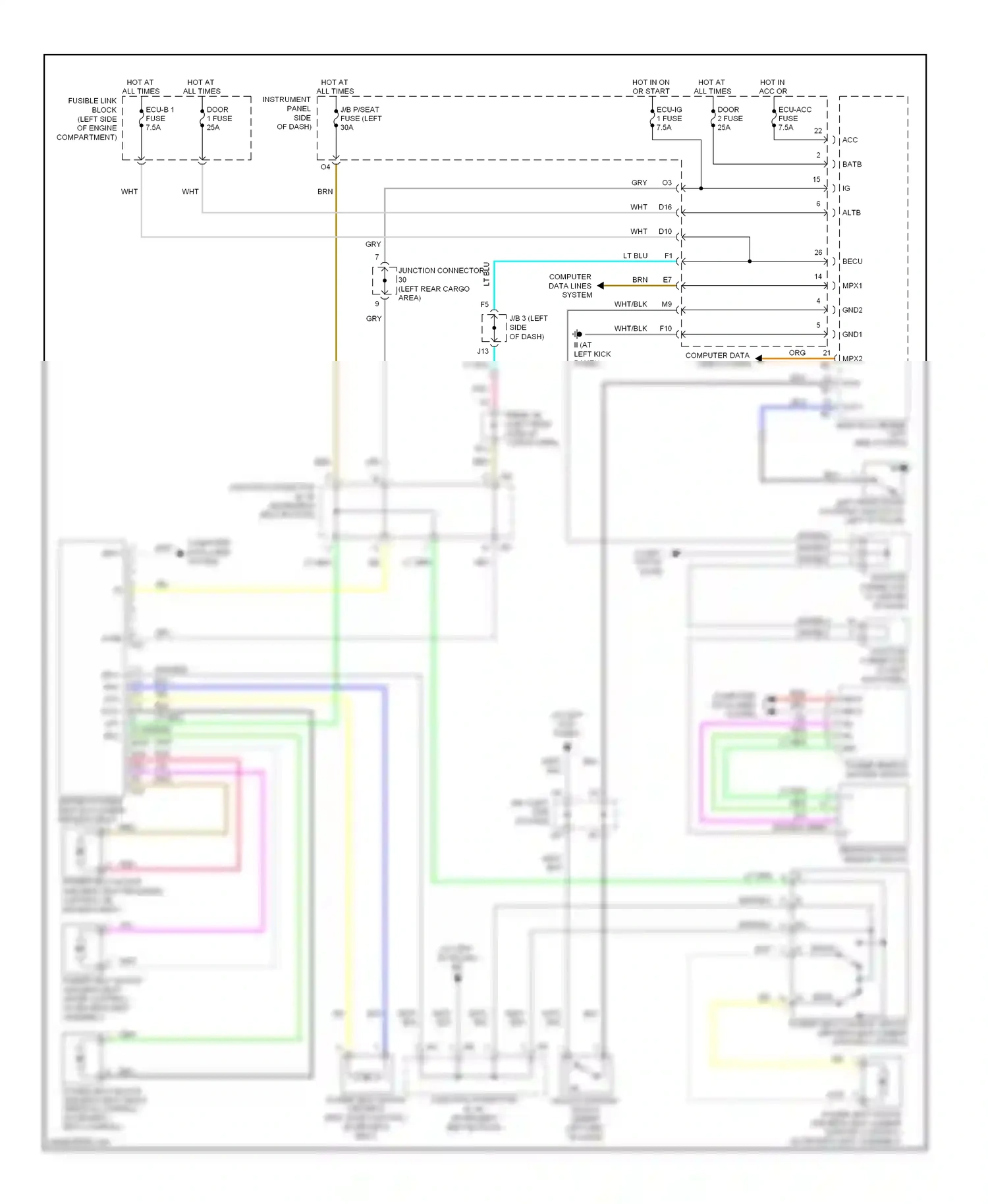 Lexus RX II facelift (2006-2009) front wiring diagram  (3 of 4)