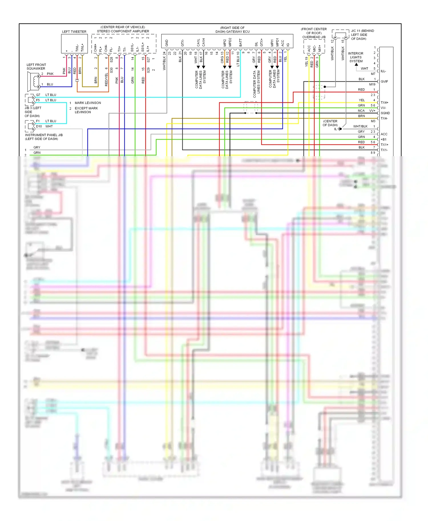 Wiring diagram left tweeter for Lexus RX II facelift (2006-2009) (1 of 3)