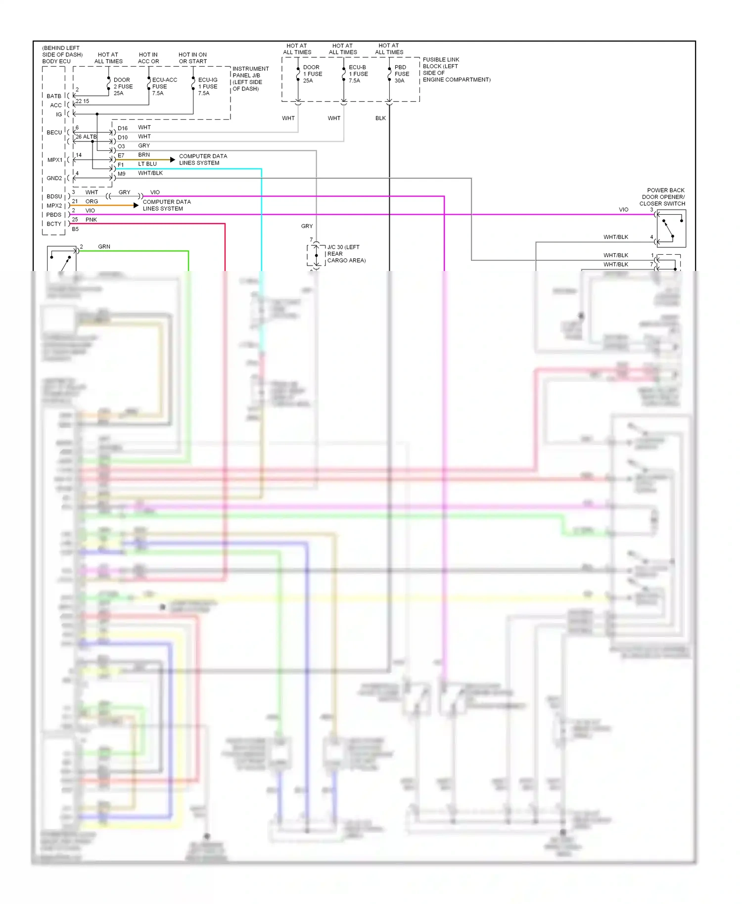 Wiring diagram pbd fuse for Lexus RX II facelift (2006-2009) (2 of 2)