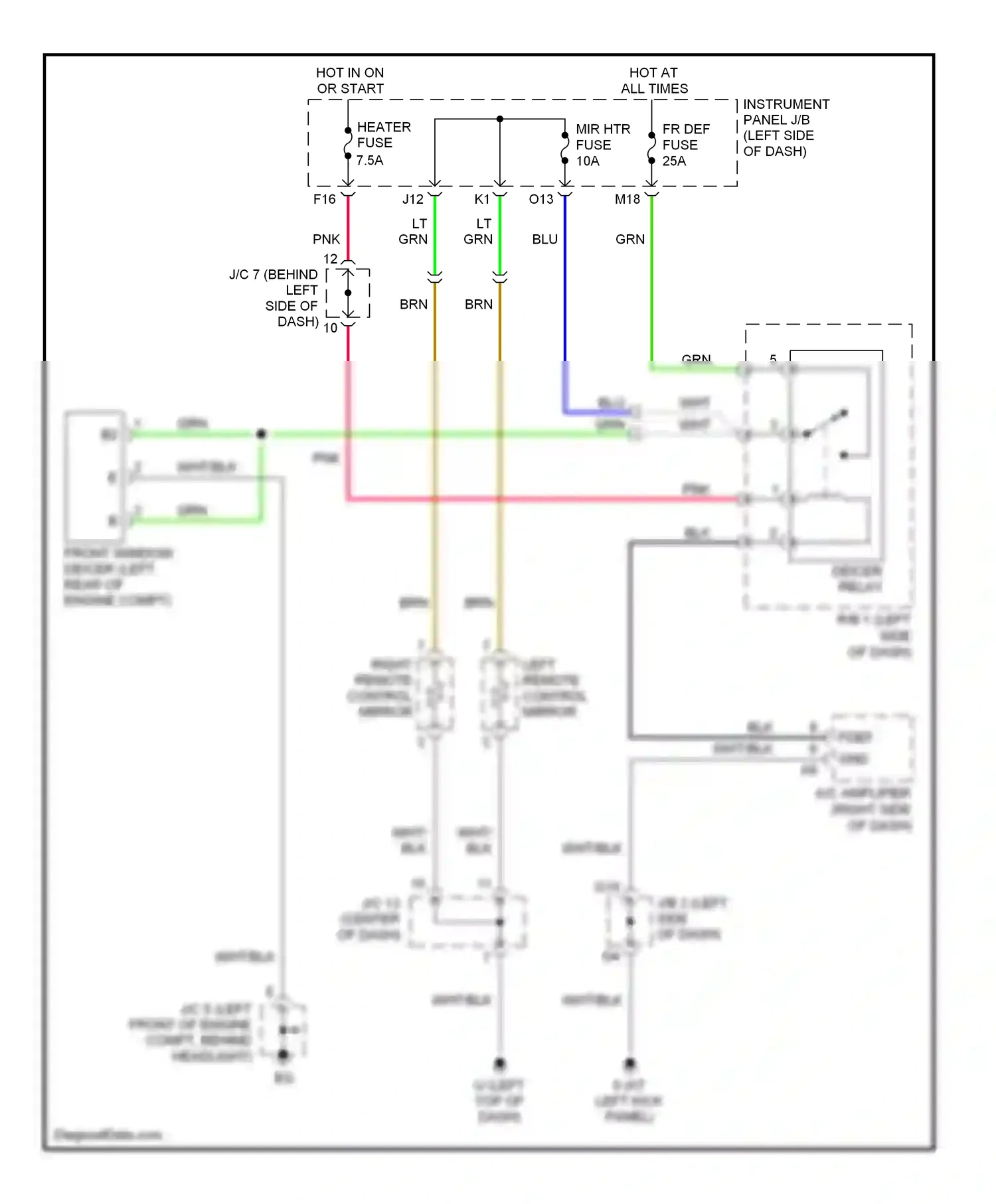 Wiring diagram right remote control mirror for Lexus RX II facelift (2006-2009) (4 of 4)