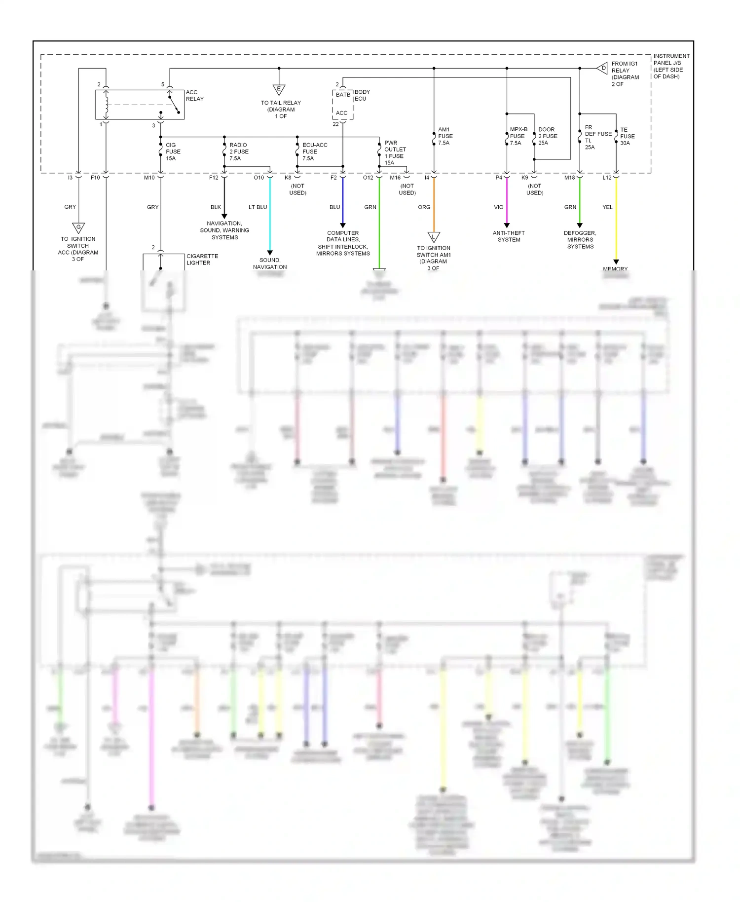 Lexus RX II facelift (2006-2009) systems wiring diagram  (1 of 1)