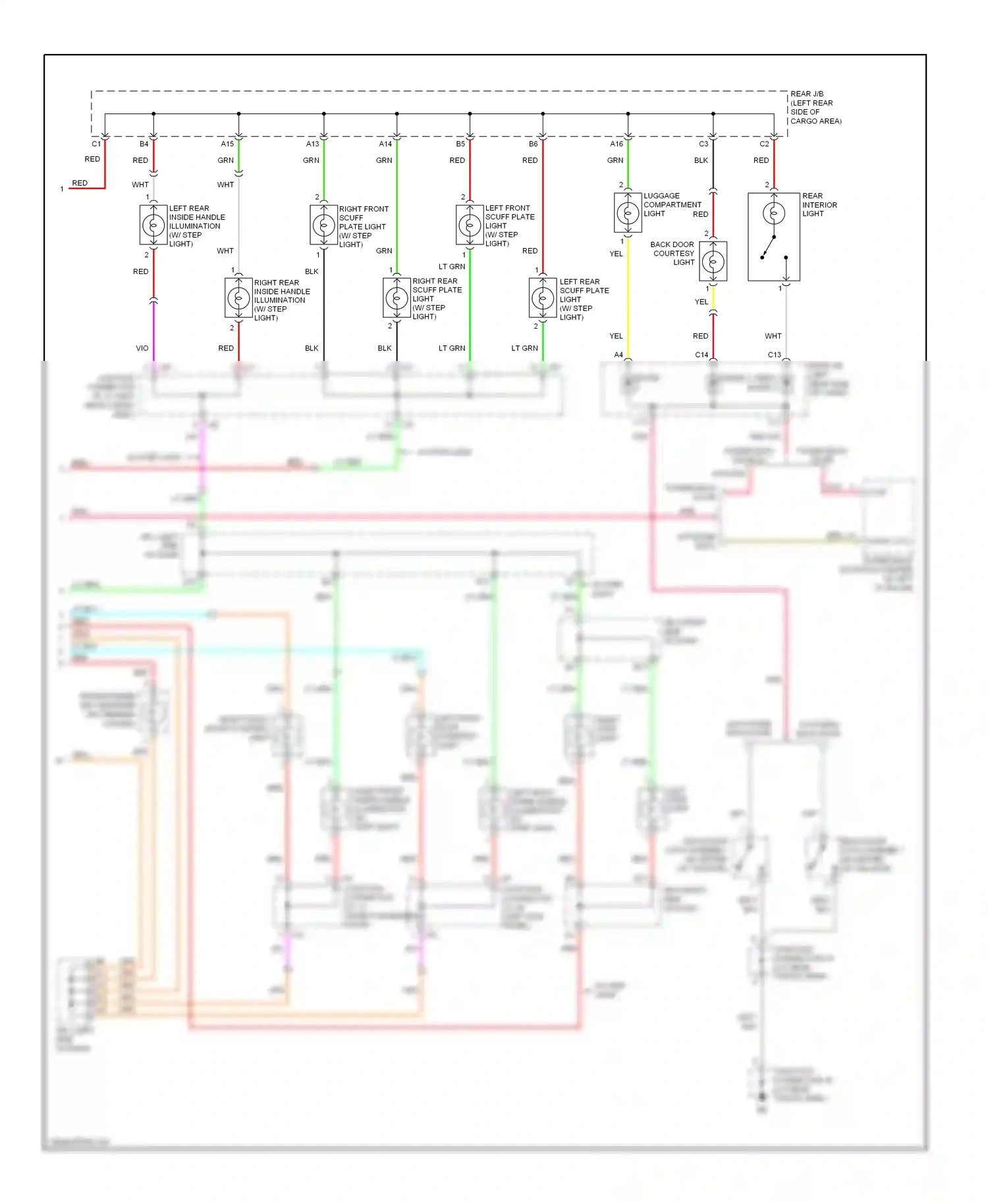 Wiring diagram w/ step light for Lexus RX II facelift (2006-2009) (2 of 2)