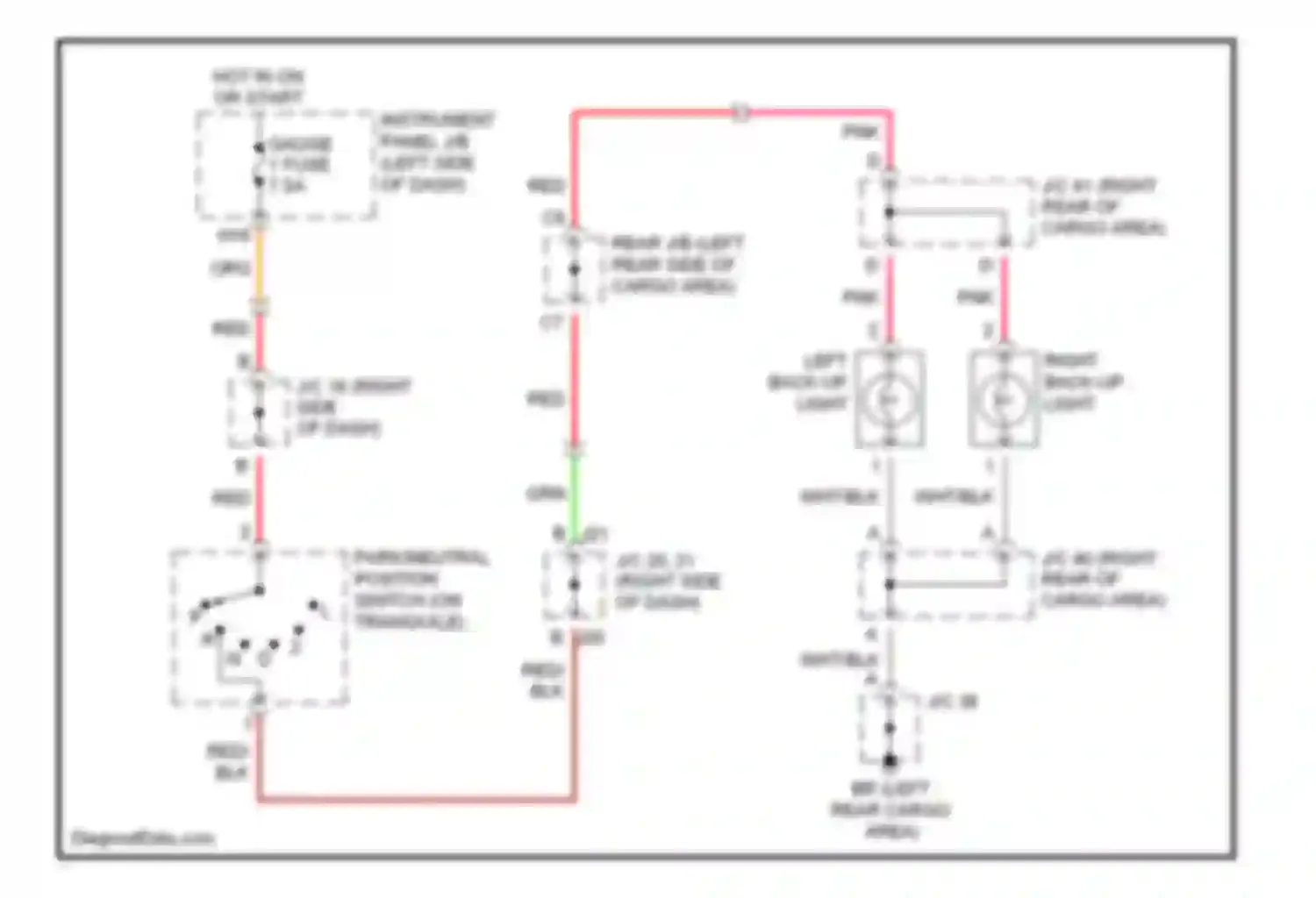 RX Lexus II (2003-2006): Backup lamps circuit