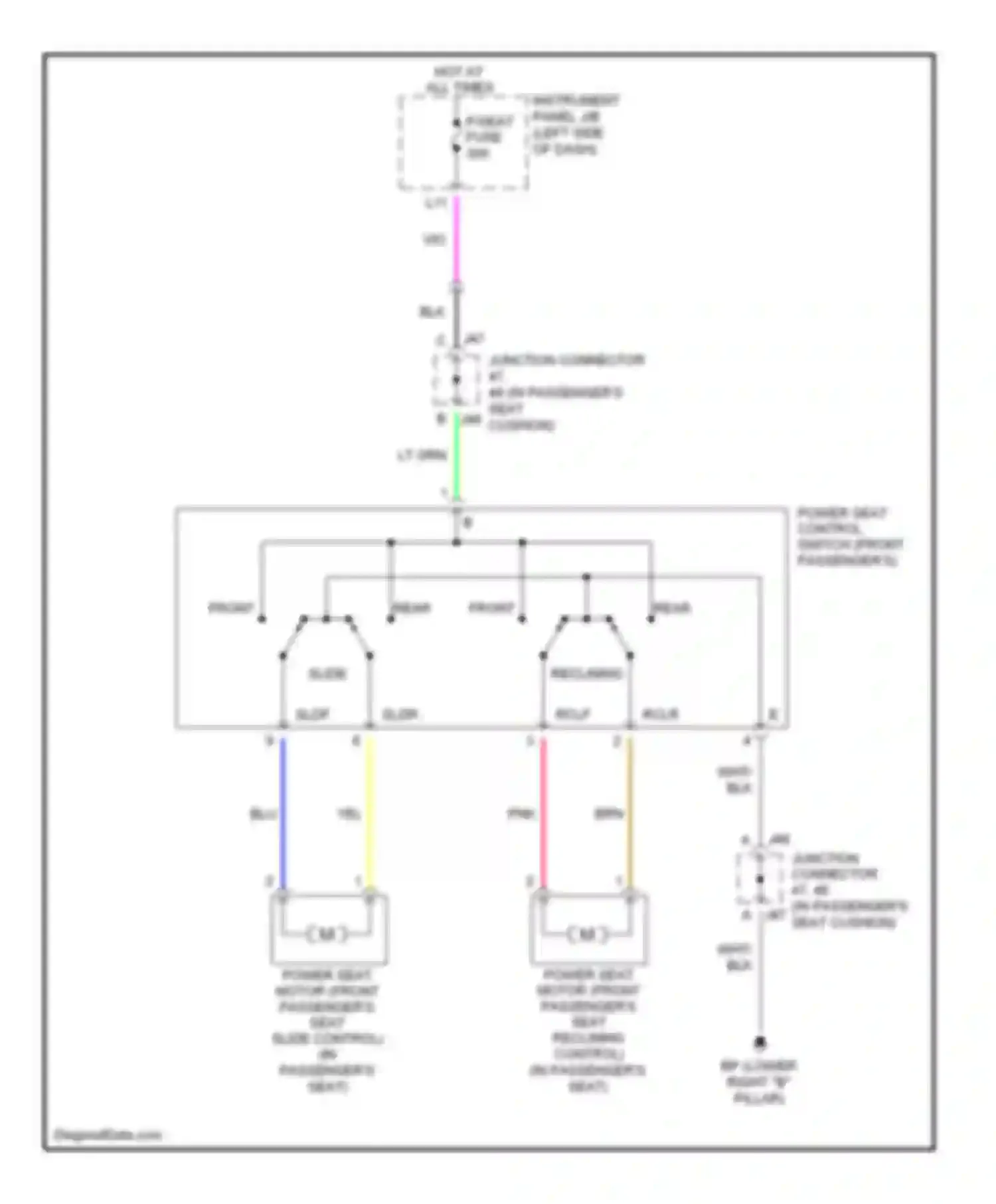 RX Lexus II (2003-2006): Passenger seat circuit