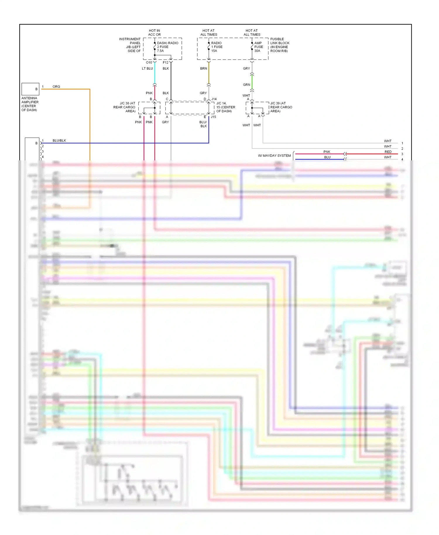 Wiring diagram amp fuse for Lexus RX II (2003-2006) (3 of 3)