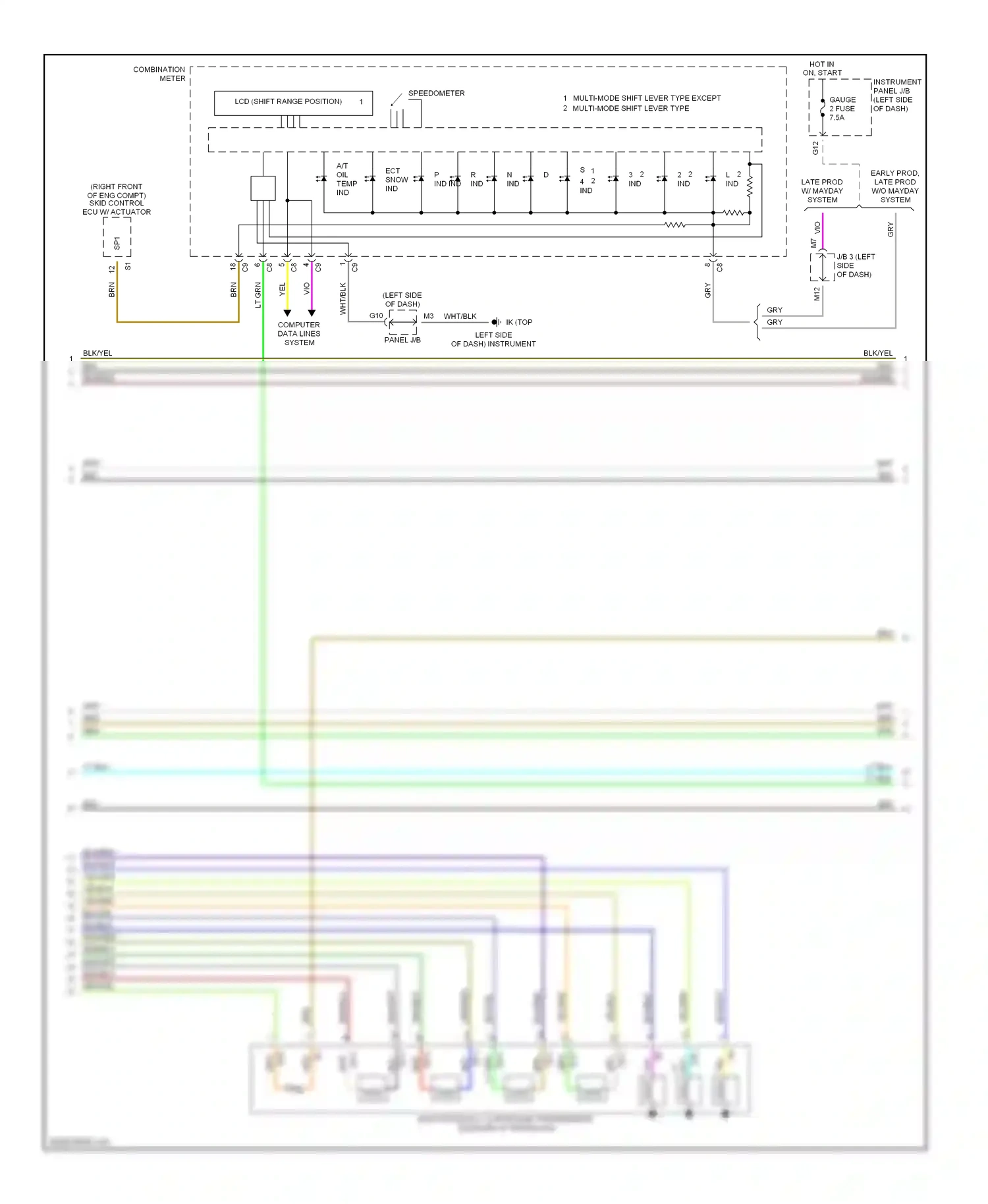 Wiring diagram combination meter for Lexus RX II (2003-2006) (19 of 21)