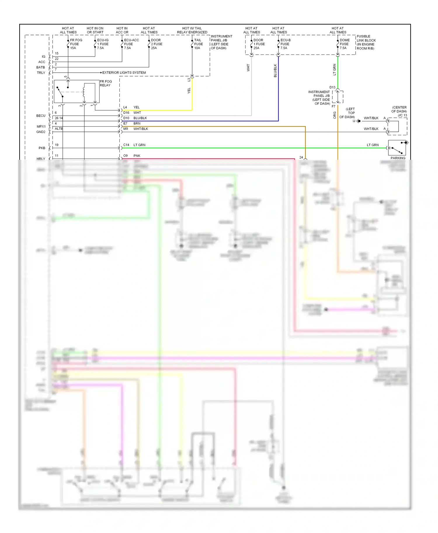 Wiring diagram combination switch for Lexus RX II (2003-2006) (7 of 15)