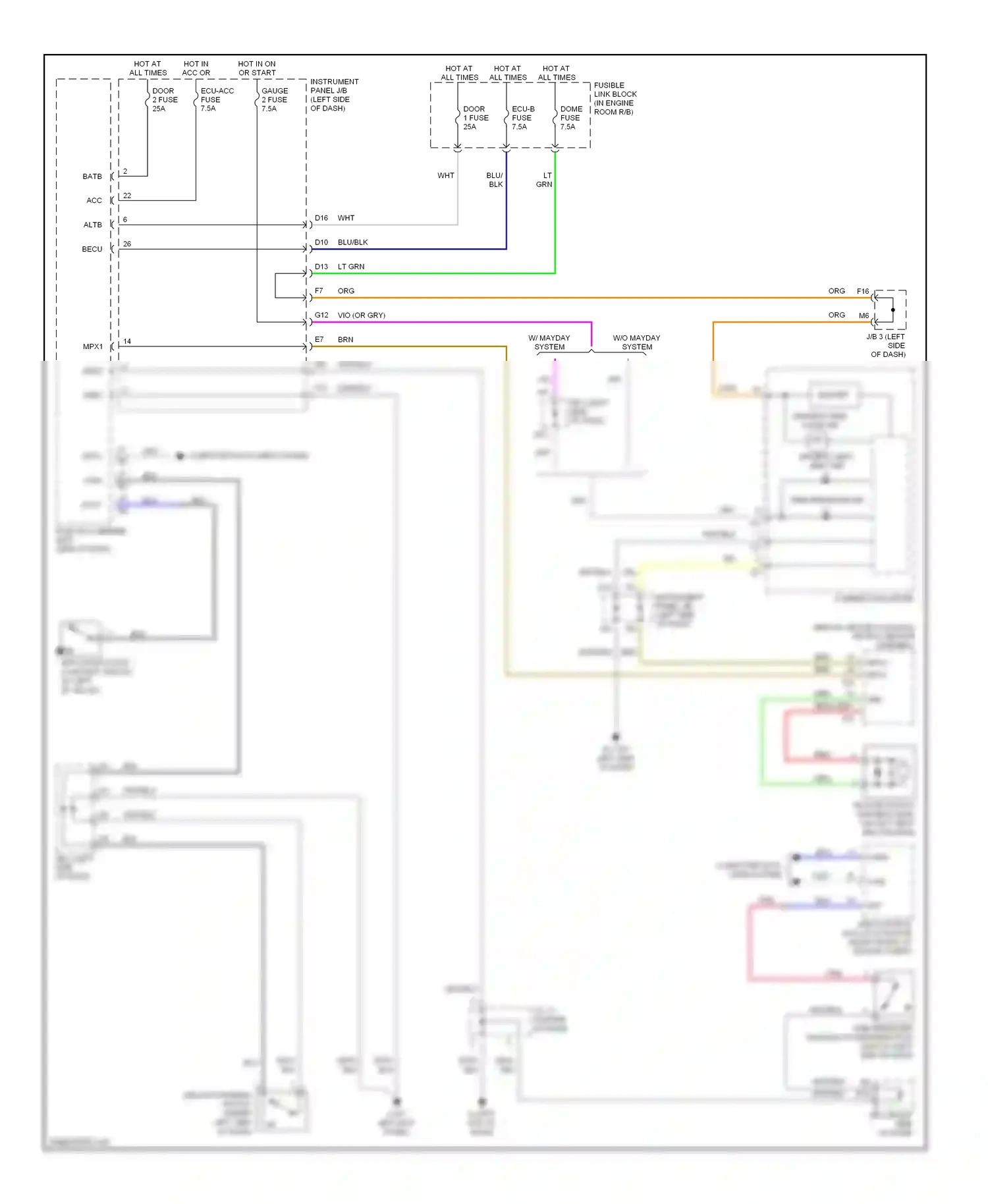 Wiring diagram driver's side door ind for Lexus RX II (2003-2006) (2 of 2)