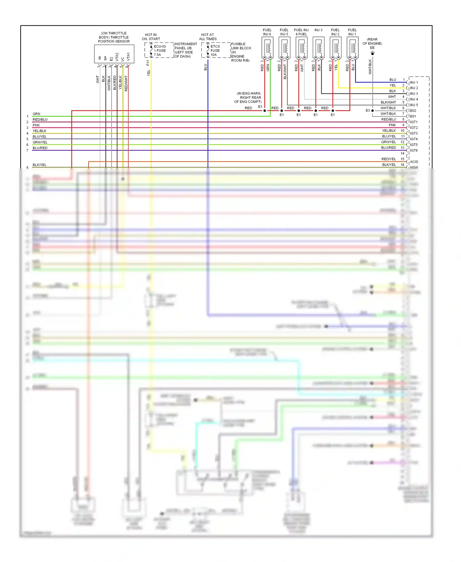 Wiring diagram etcs fuse for Lexus RX II (2003-2006) (5 of 5)