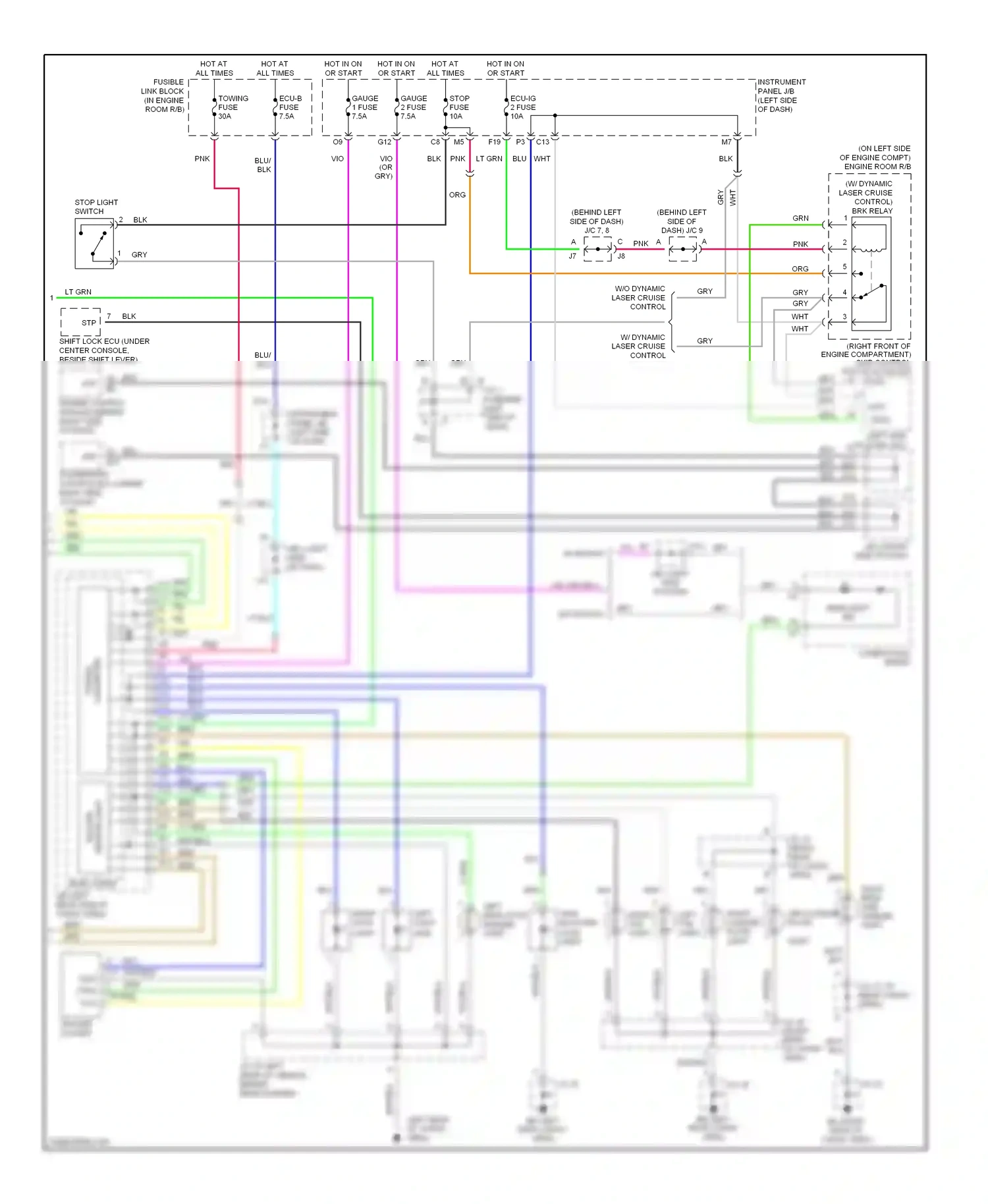 Wiring diagram high mounted stop for Lexus RX II (2003-2006) (1 of 1)